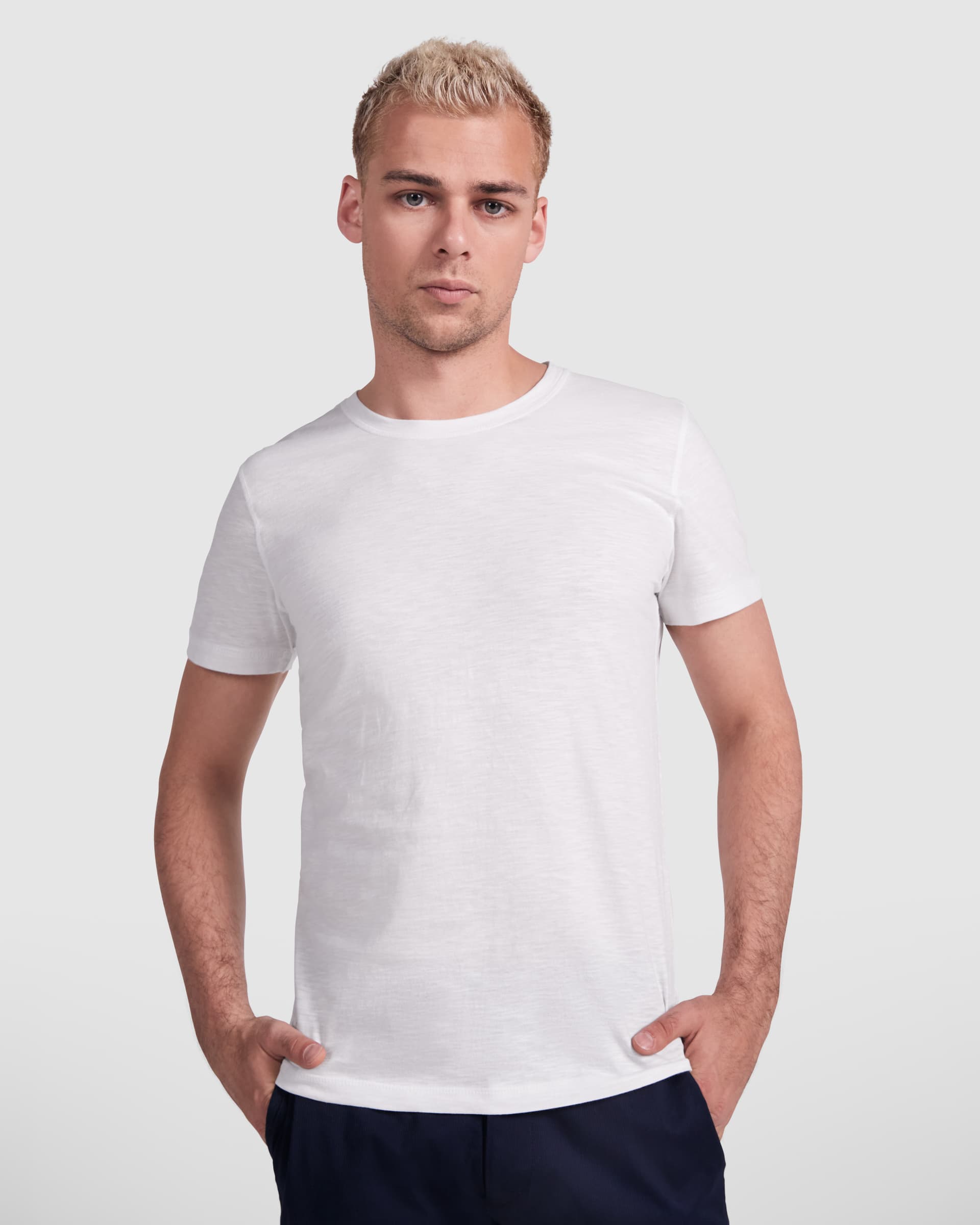 Camiseta de Manga Corta de Algodón con Cuello Redondo y Estilo Casual