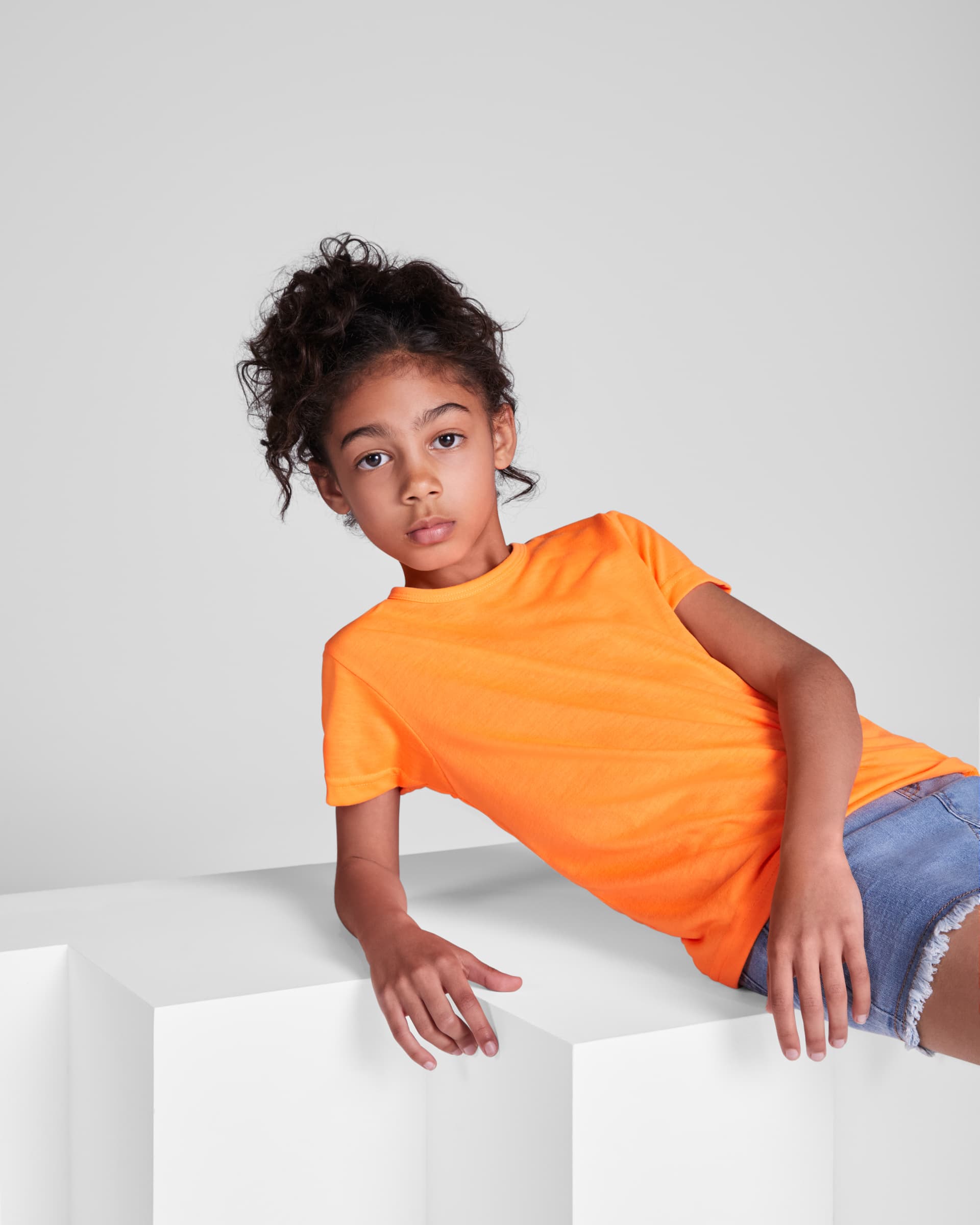 Camiseta de manga corta flúor 100% poliéster para niños