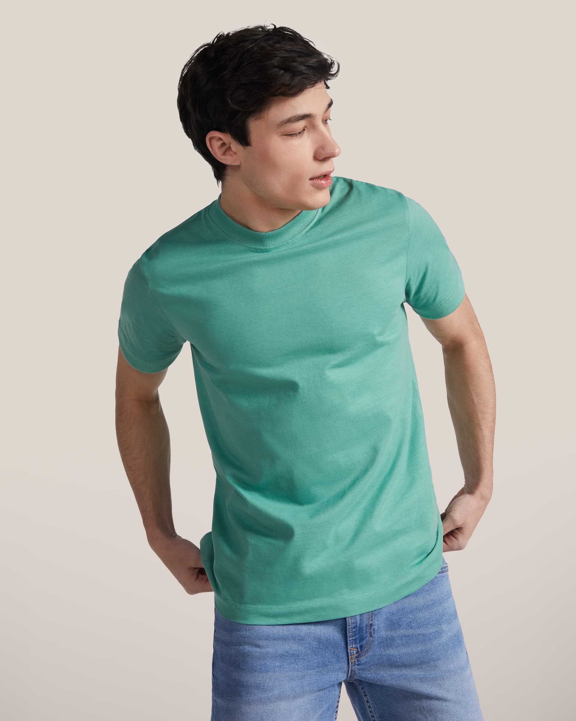Camiseta de Manga Corta para Hombre en Algodón Grueso y Cómodo