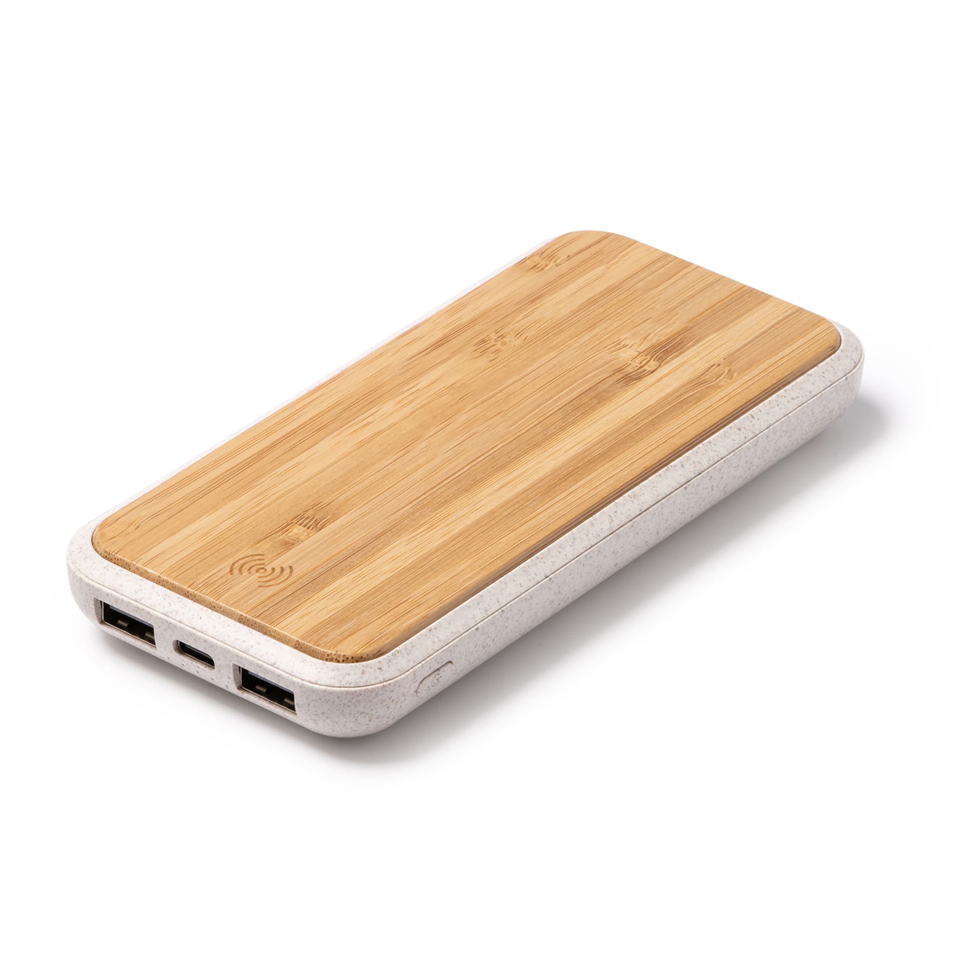 Batería externa ecológica de 10,000 mAh con carga inalámbrica