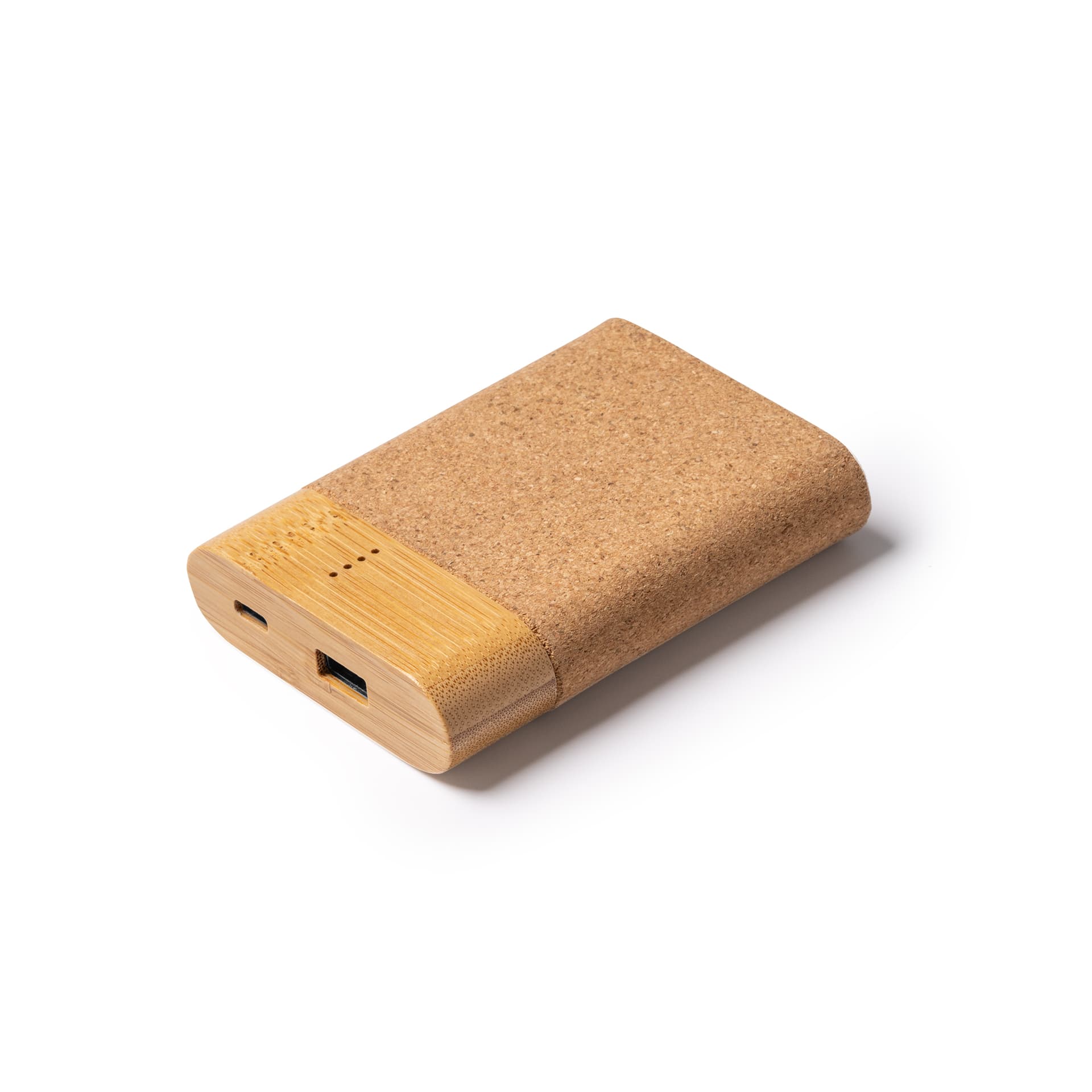 Batería externa recargable 5000 mAh de corcho y bambú eco-amigable