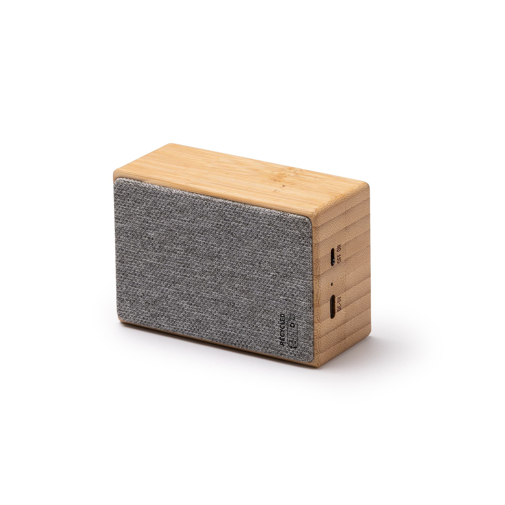Altavoz inalámbrico eco-amigable de bambú y poliéster reciclado