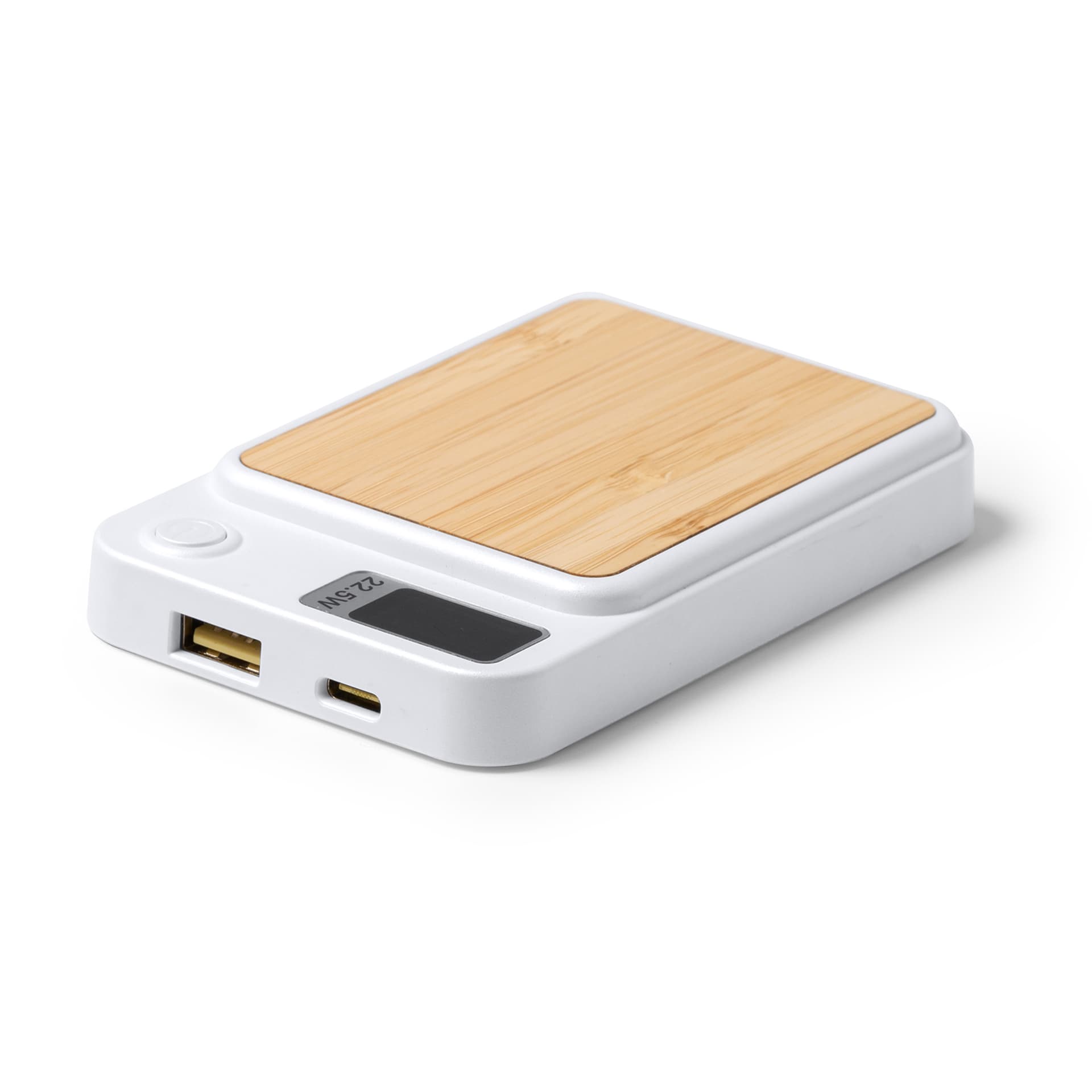 Batería Externa de Bambú y ABS 5000mAh Carga Magnética 15W