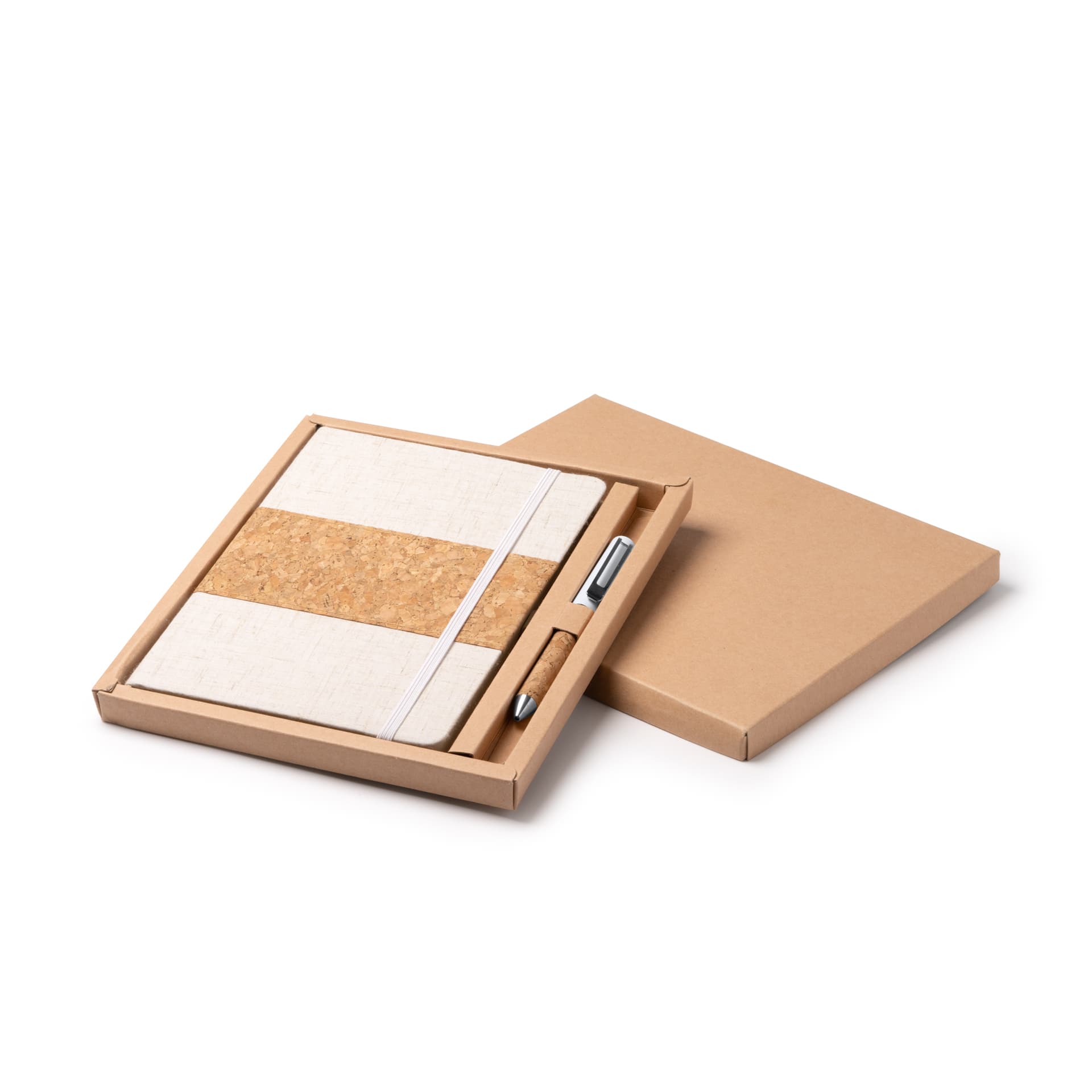 Set de escritura personalizado con libreta A5 y bolígrafo de corcho