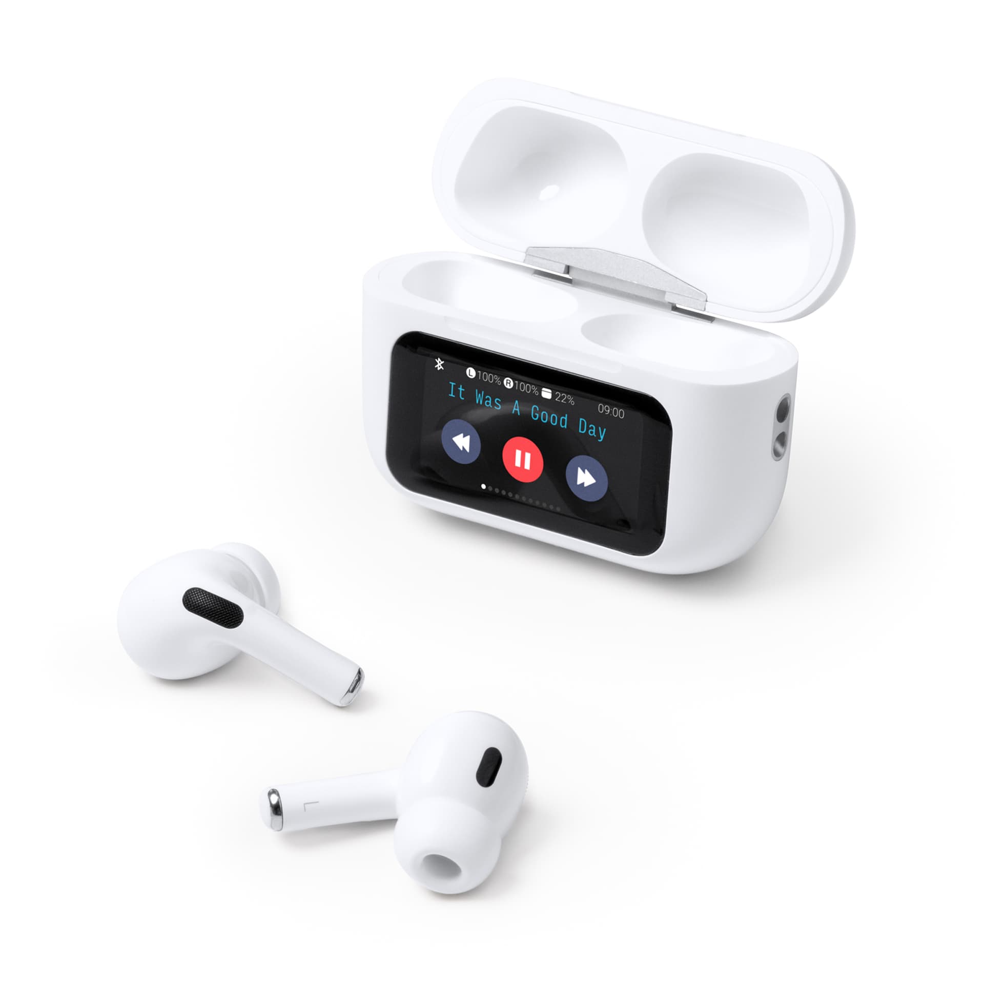 Auriculares inalámbricos con cancelación de ruido y estuche táctil