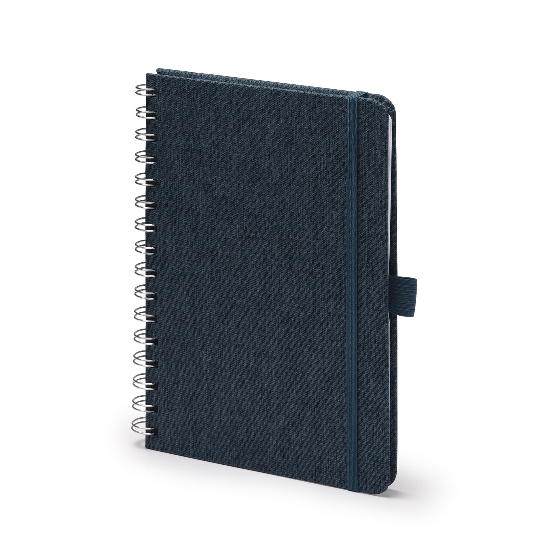 Libreta A5 ecológica de tapa dura con espiral y soporte para bolígrafo
