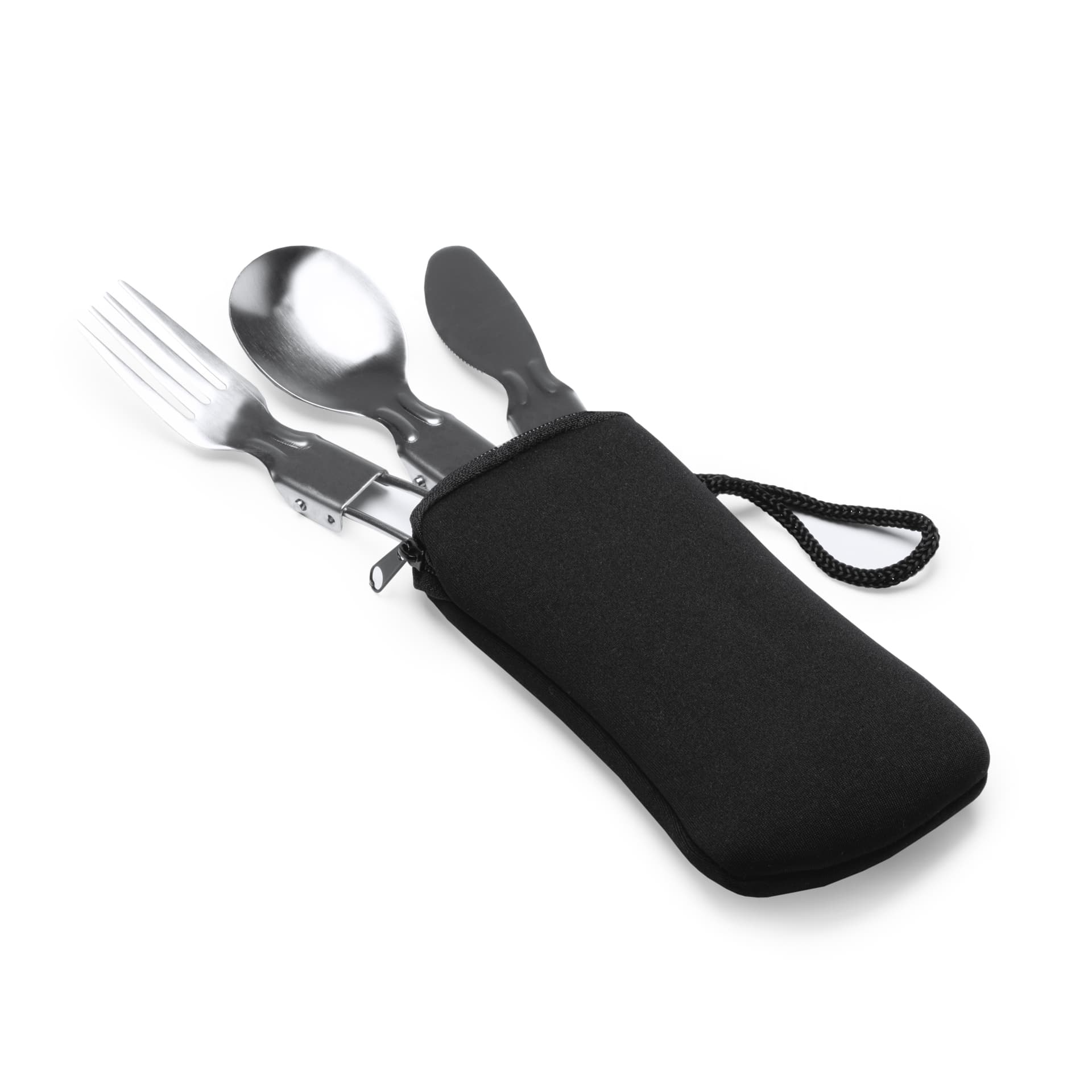 Set de cubiertos plegables de acero inoxidable para viajes
