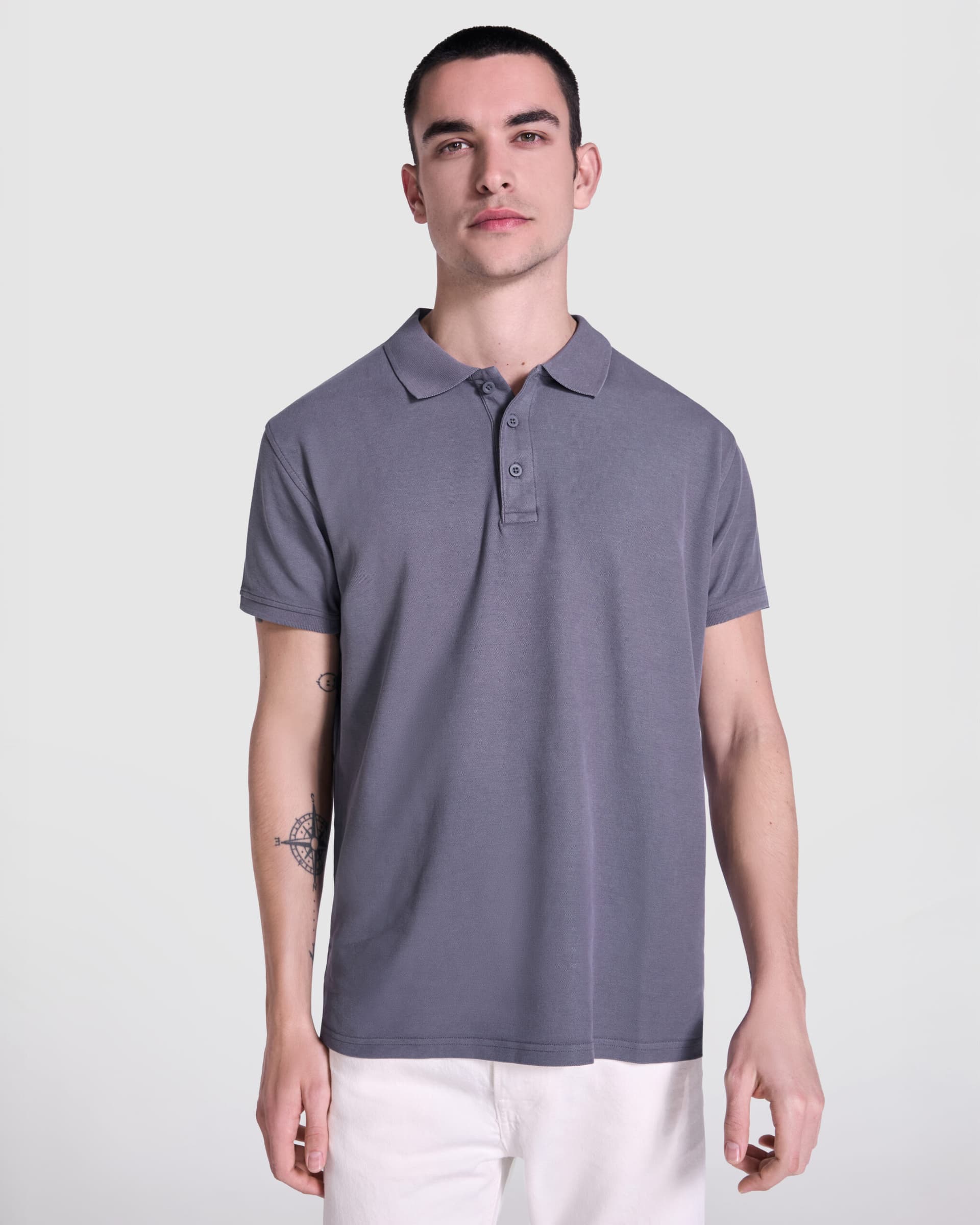 Polo de manga corta unisex 100% algodón lavado ácido