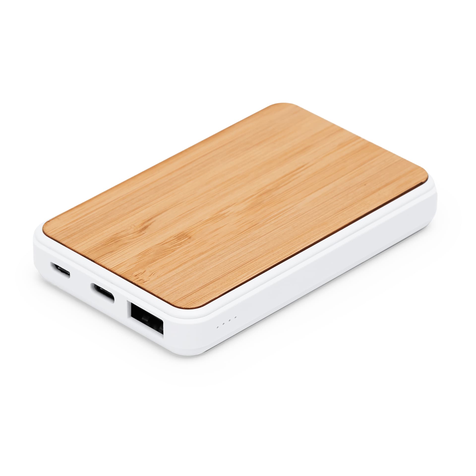 Batería externa portátil 5000 mAh con diseño de bambú y ABS