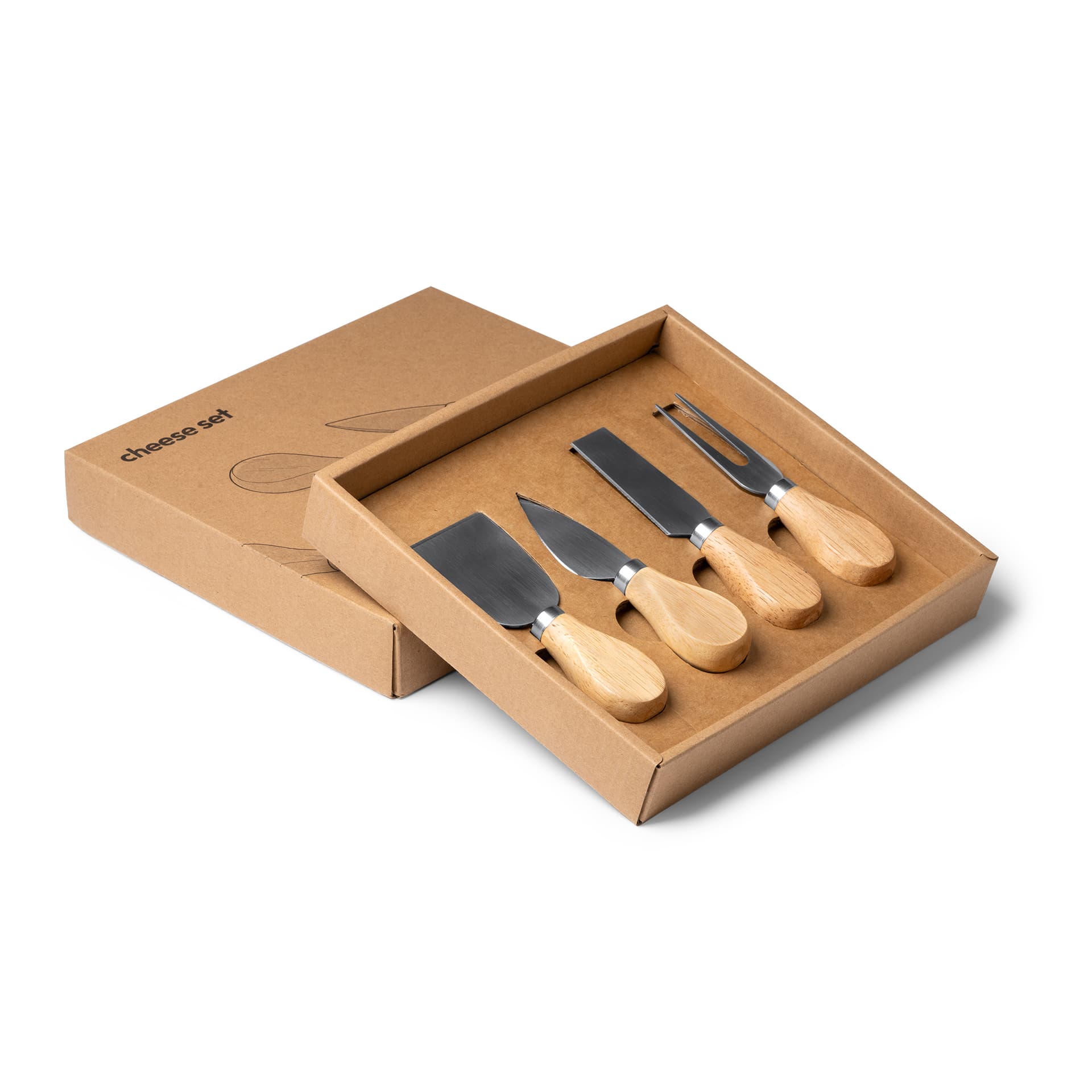 Set de Utensilios para Quesos de Acero Inoxidable y Madera