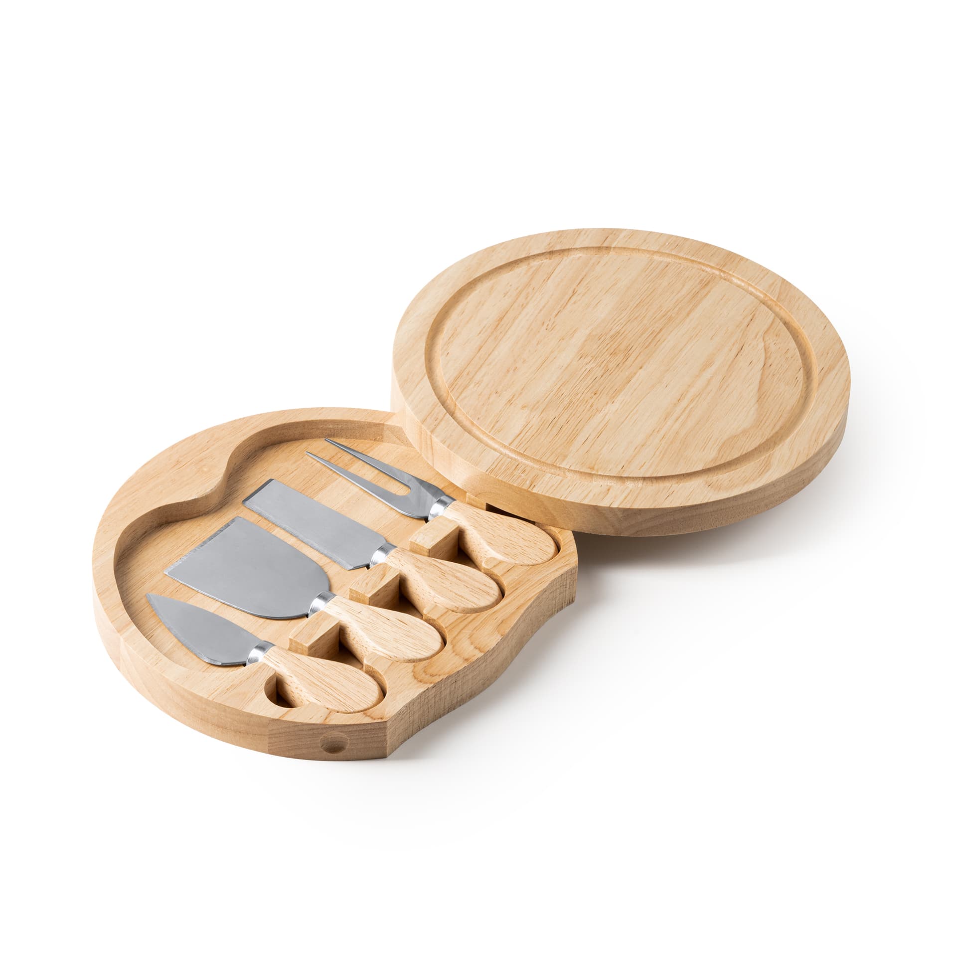 Set de utensilios para queso en acero inoxidable y madera