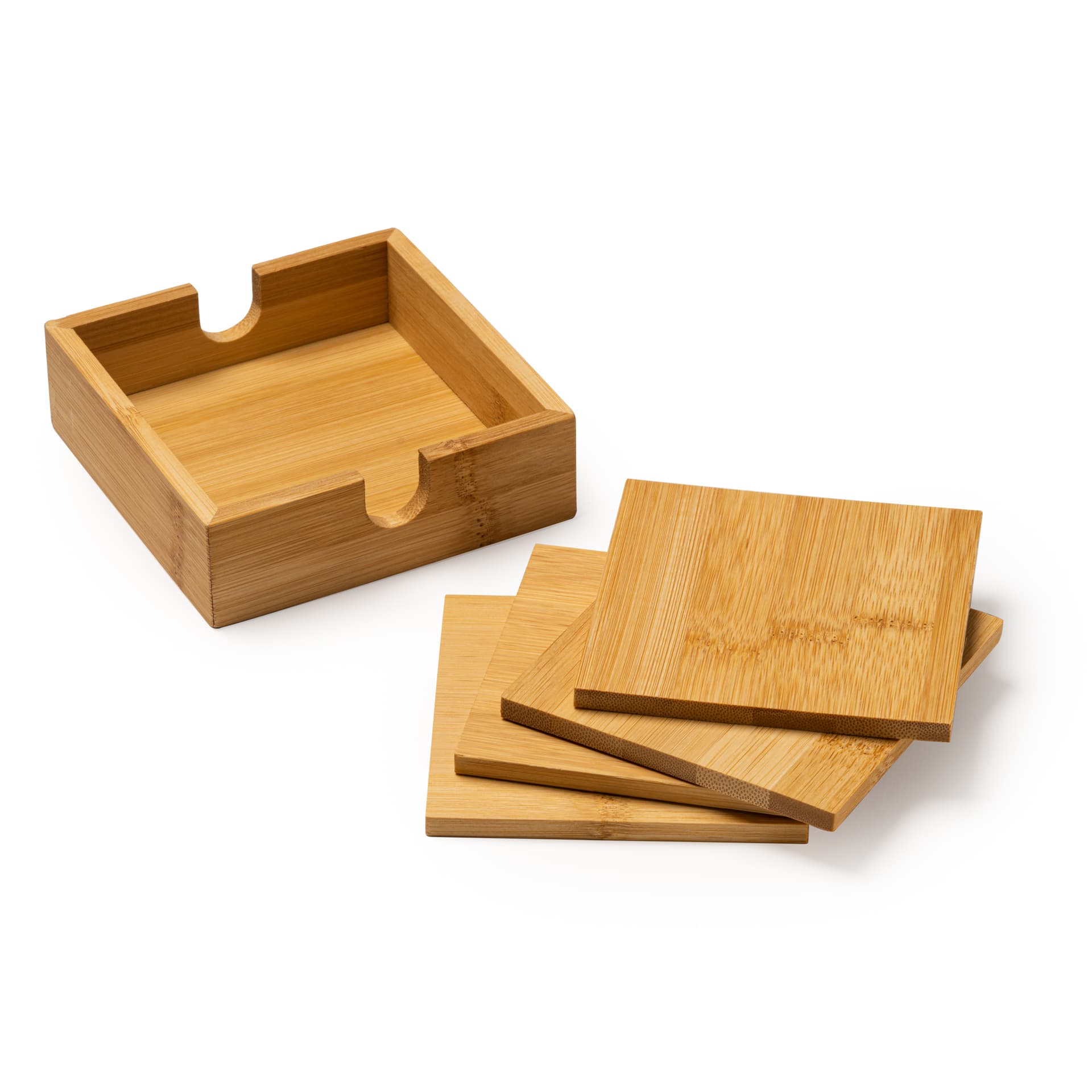 Set de 4 posavasos de bambú natural para proteger superficies