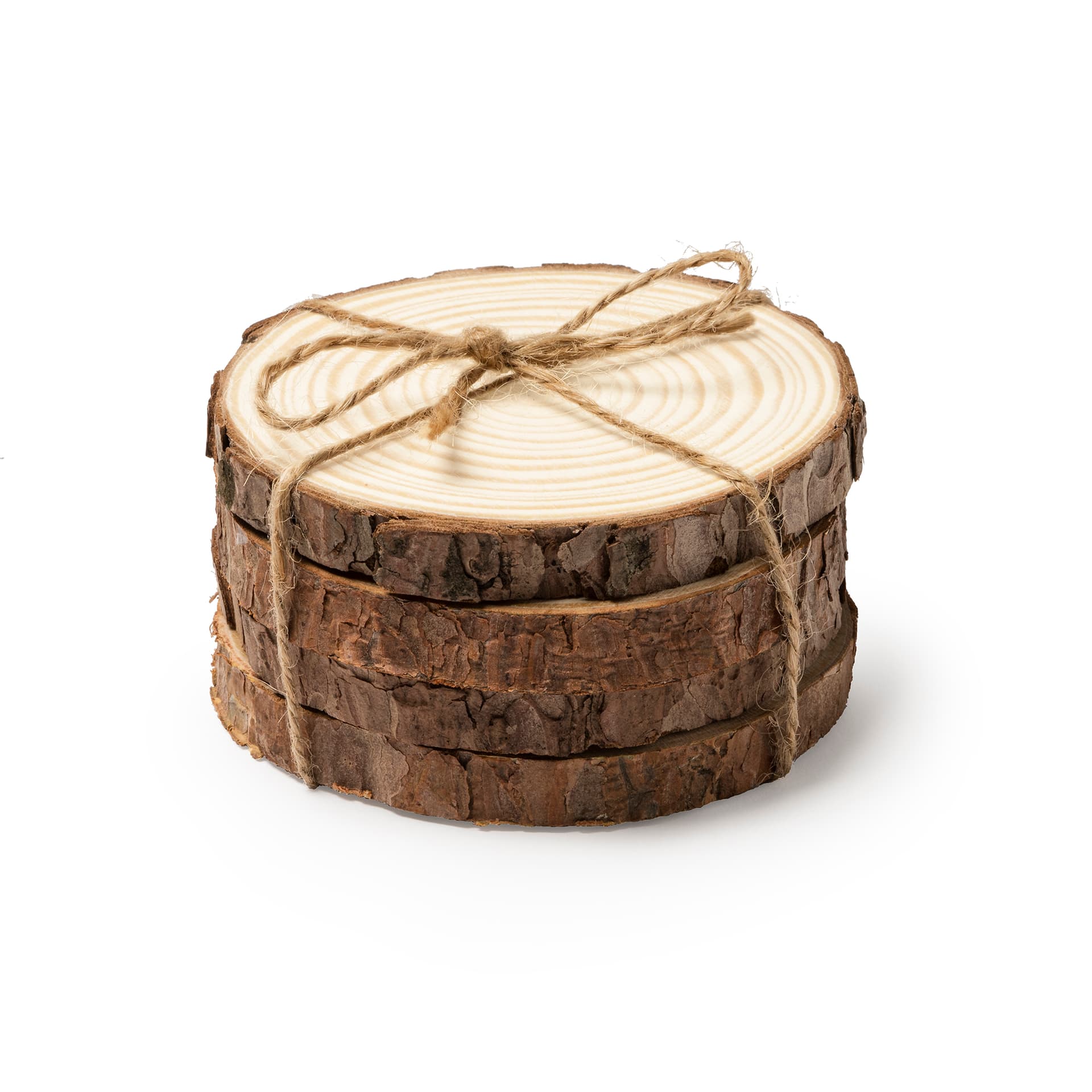 Set de 4 posavasos de madera de pino natural para tu hogar