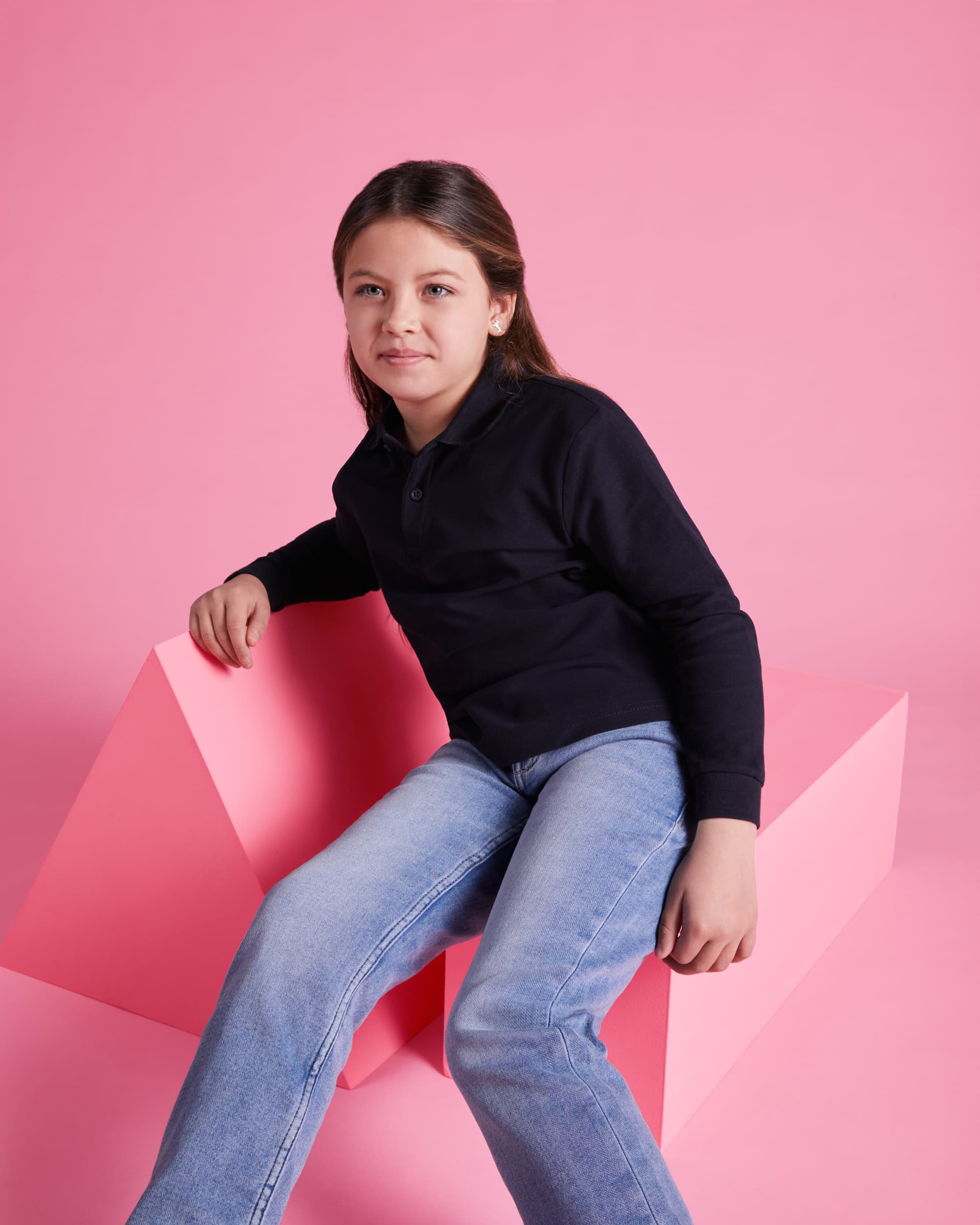 Polo de manga larga 100% algodón Unisex Adultos y Niños