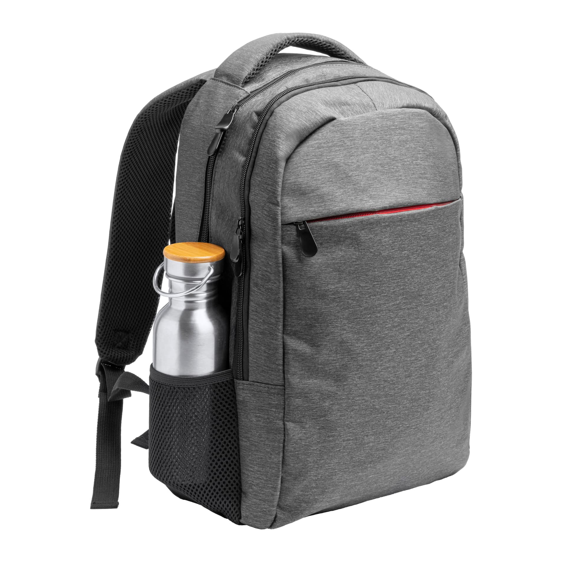Mochila jaspeada para portátil de poliéster con compartimentos