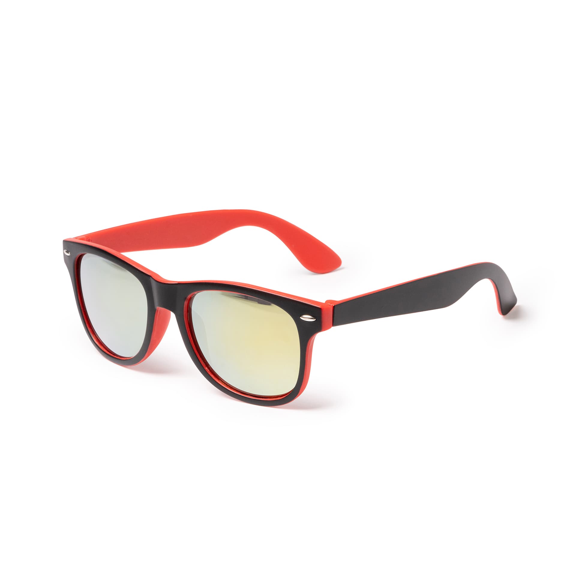 Gafas de sol elegantes con montura bicolor y lentes espejados UV400