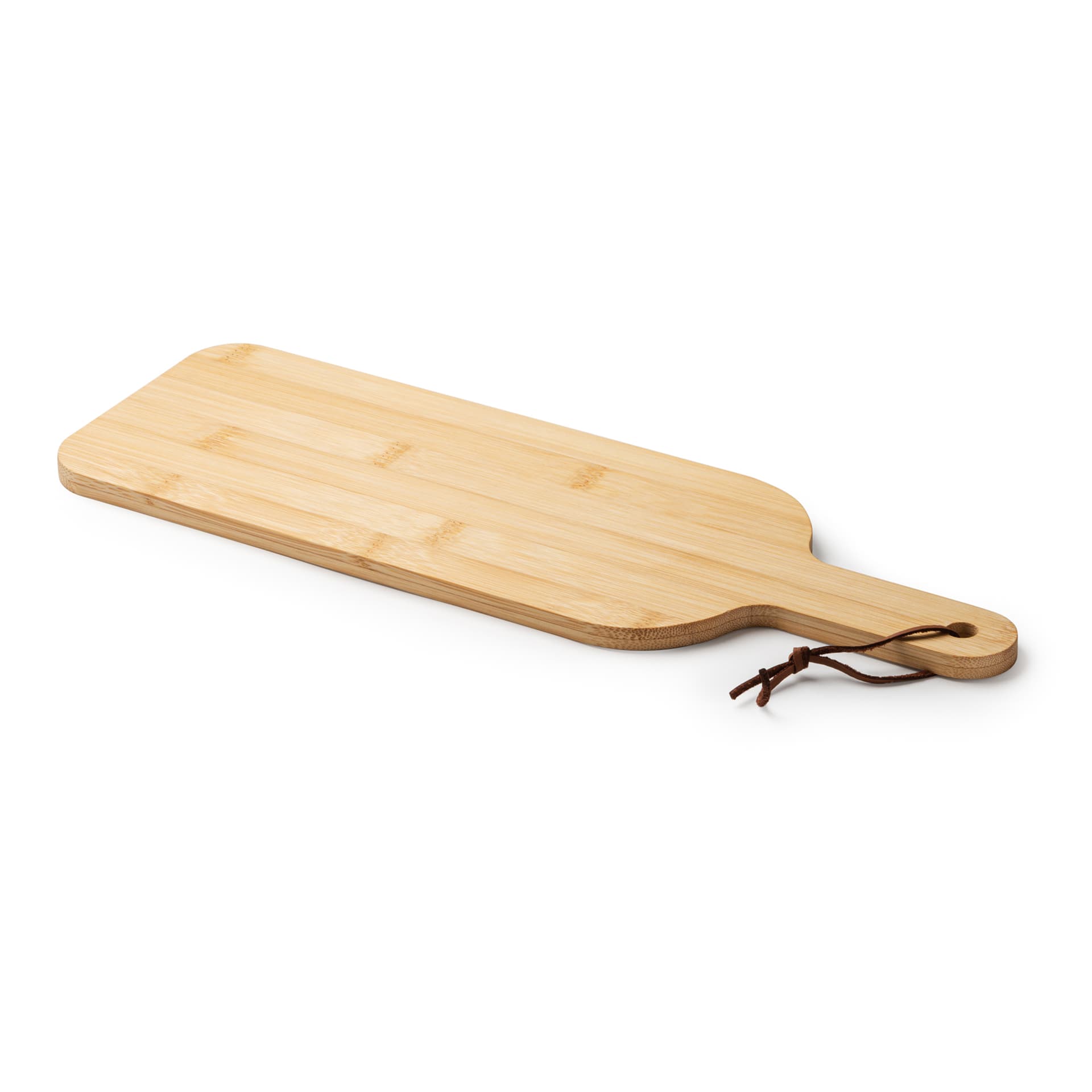 Tabla de cortar de bambú con mango y cuerda decorativa