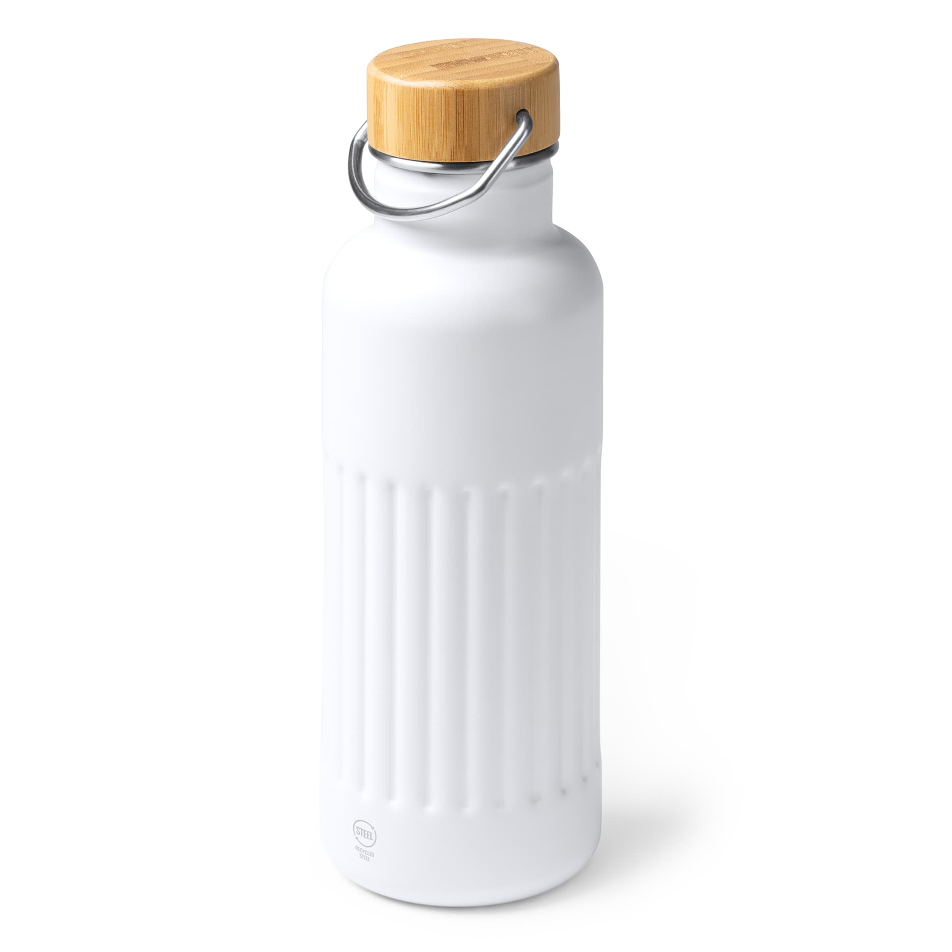 Bidón térmico de acero inoxidable reciclado con tapa de bambú 500 ml