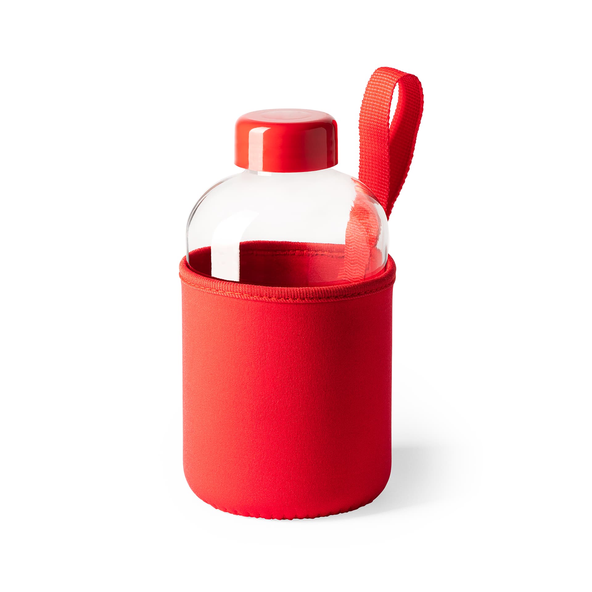 Bidón de cristal de 600 ml con funda de neopreno y anti goteo