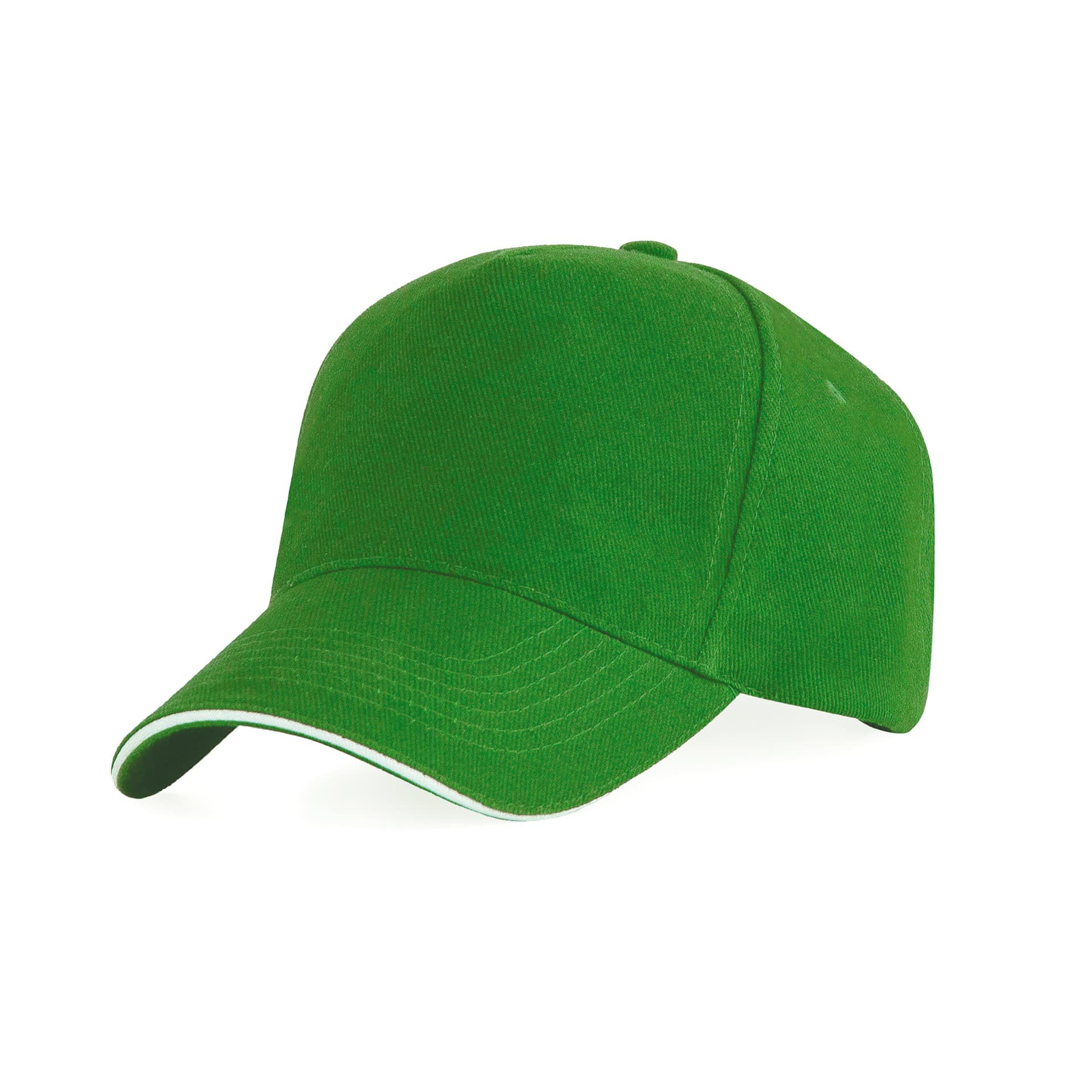 Gorra de 5 paneles de algodón con visera a contraste y ventilación