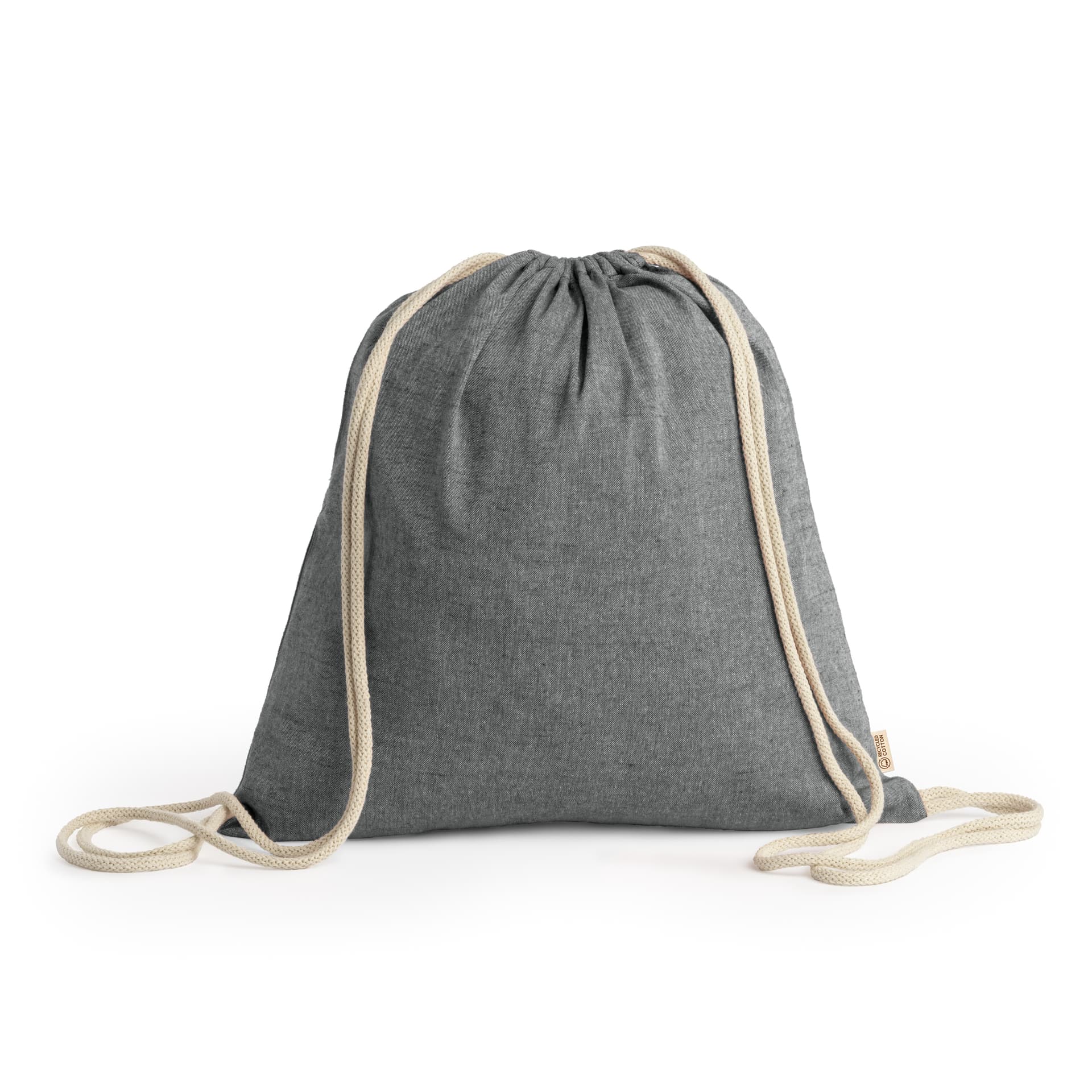 Mochila de cordones ecológica en algodón reciclado jaspeado