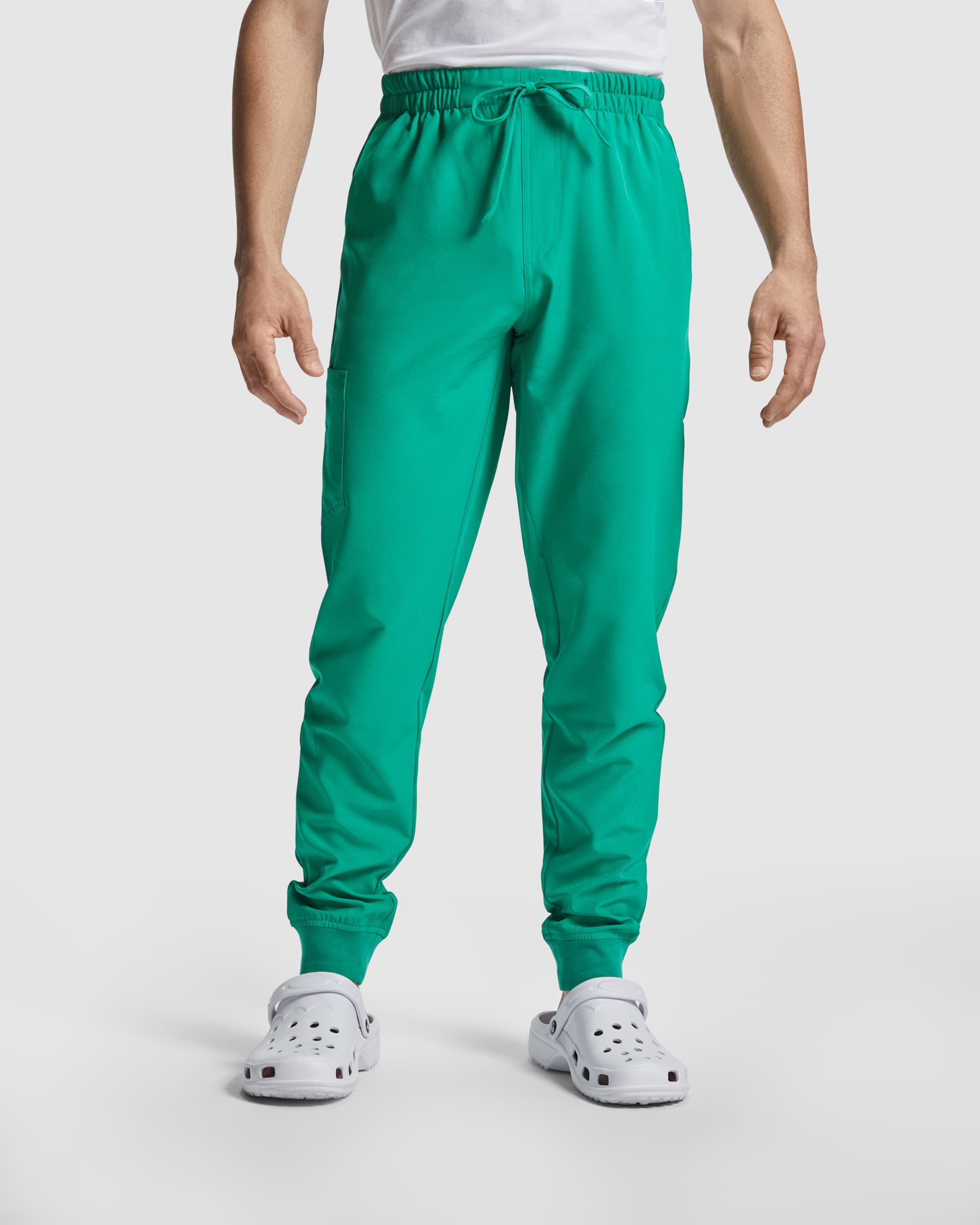 Pantalón largo unisex de corte recto para laboratorio y sanidad