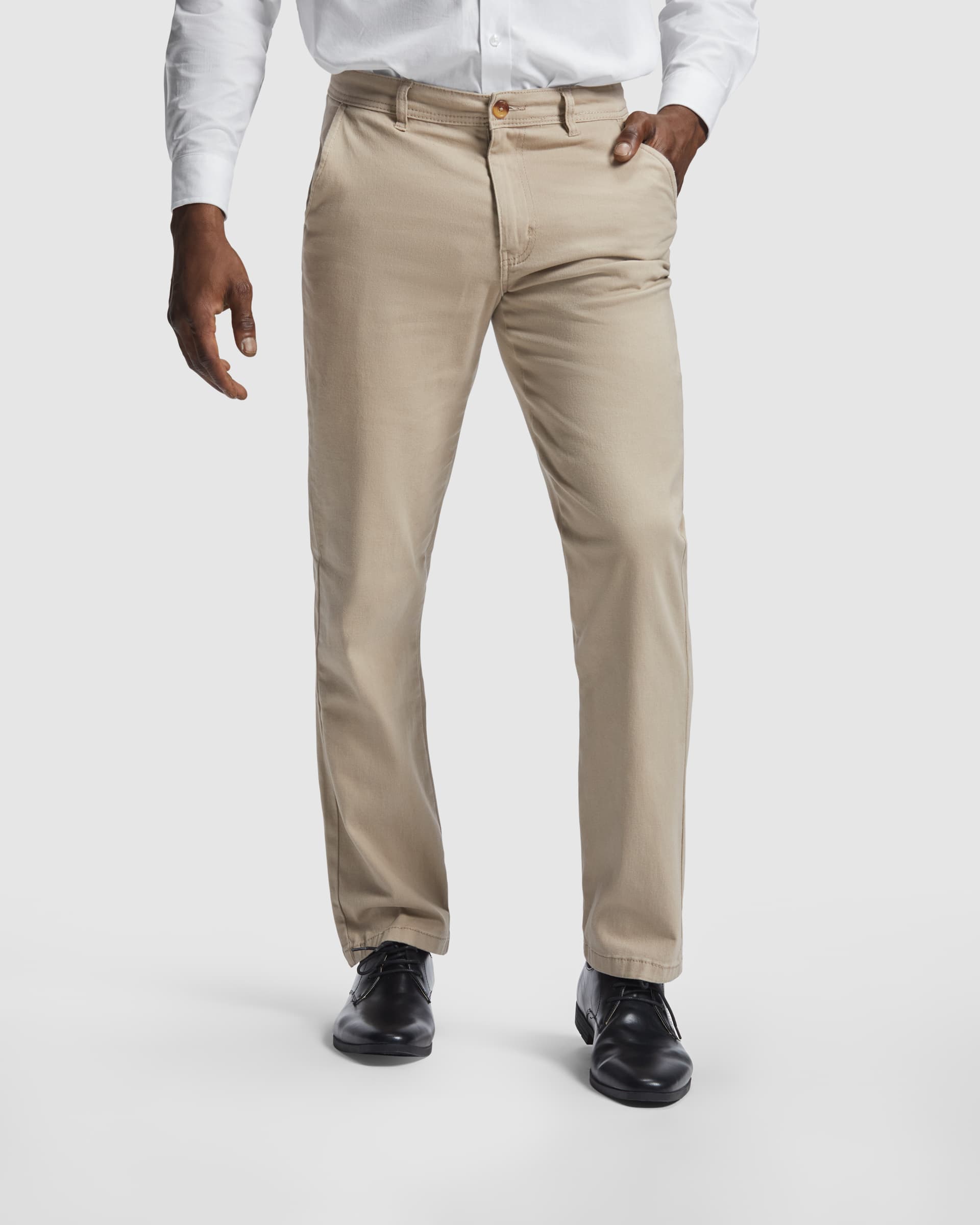 Pantalón largo de hombre en algodón y elastano para trabajo y ocio