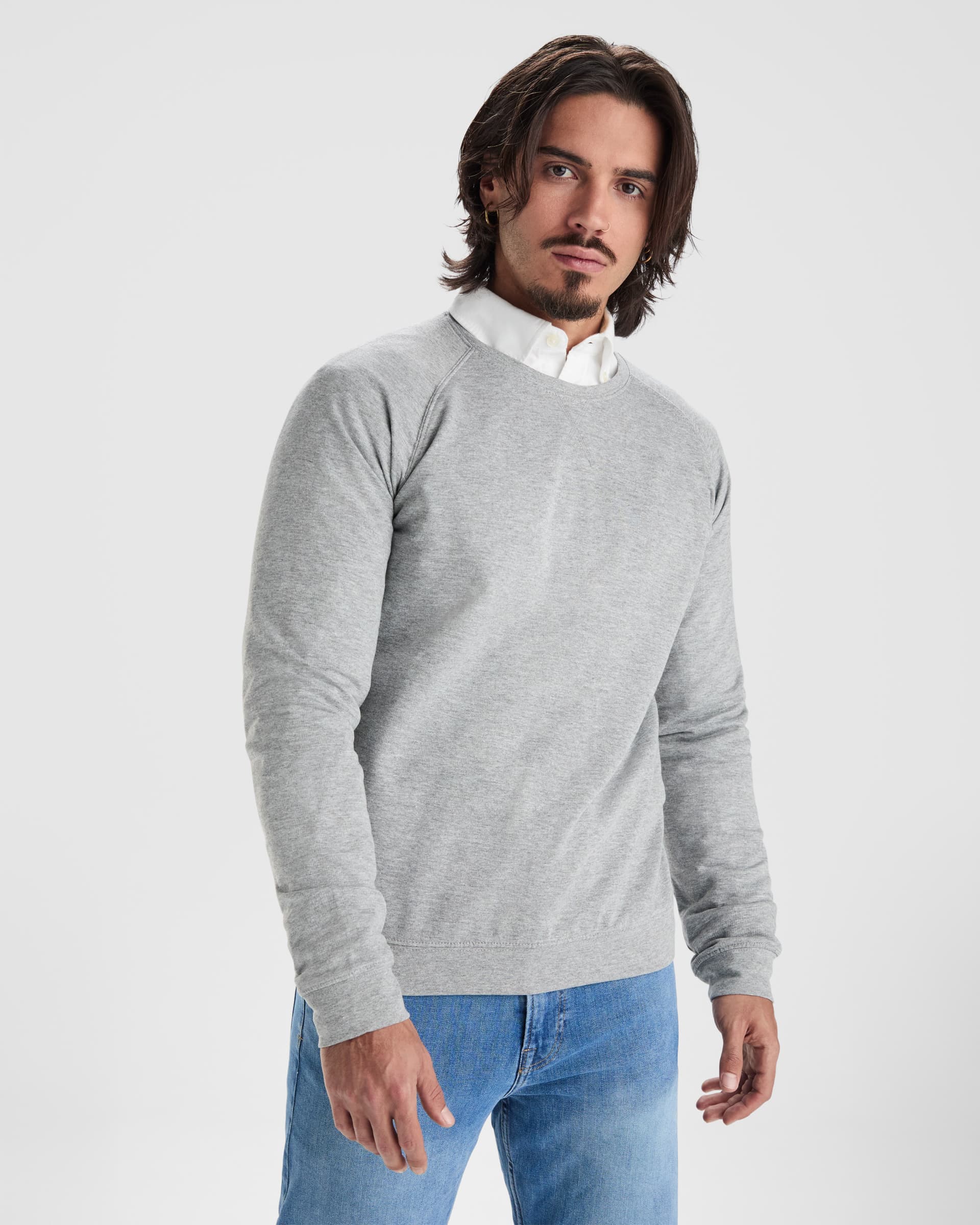 Sudadera de algodón entallada estilo ranglán