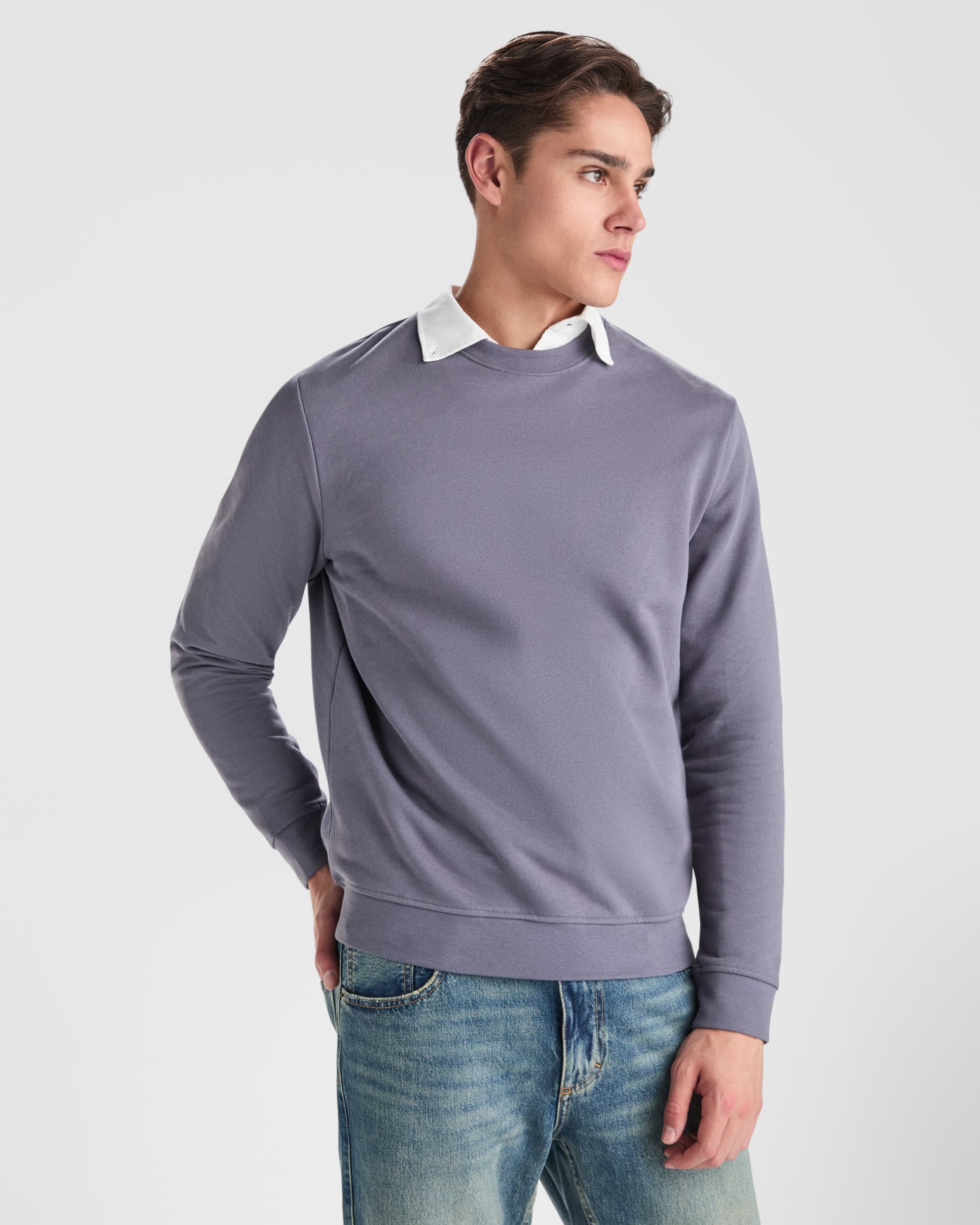 Sudadera de algodón con felpa perchada y ajuste cómodo
