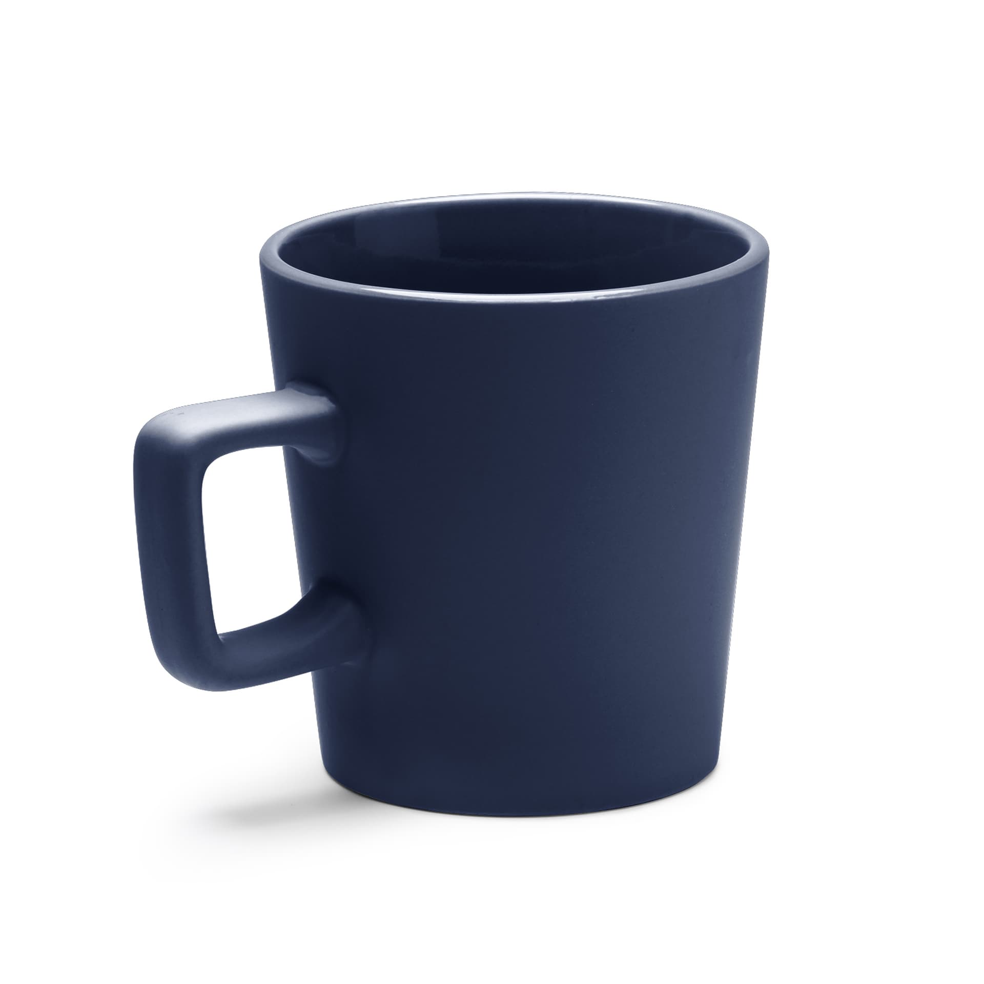 Taza de cerámica mate 300 ml con asa cuadrada para café y té