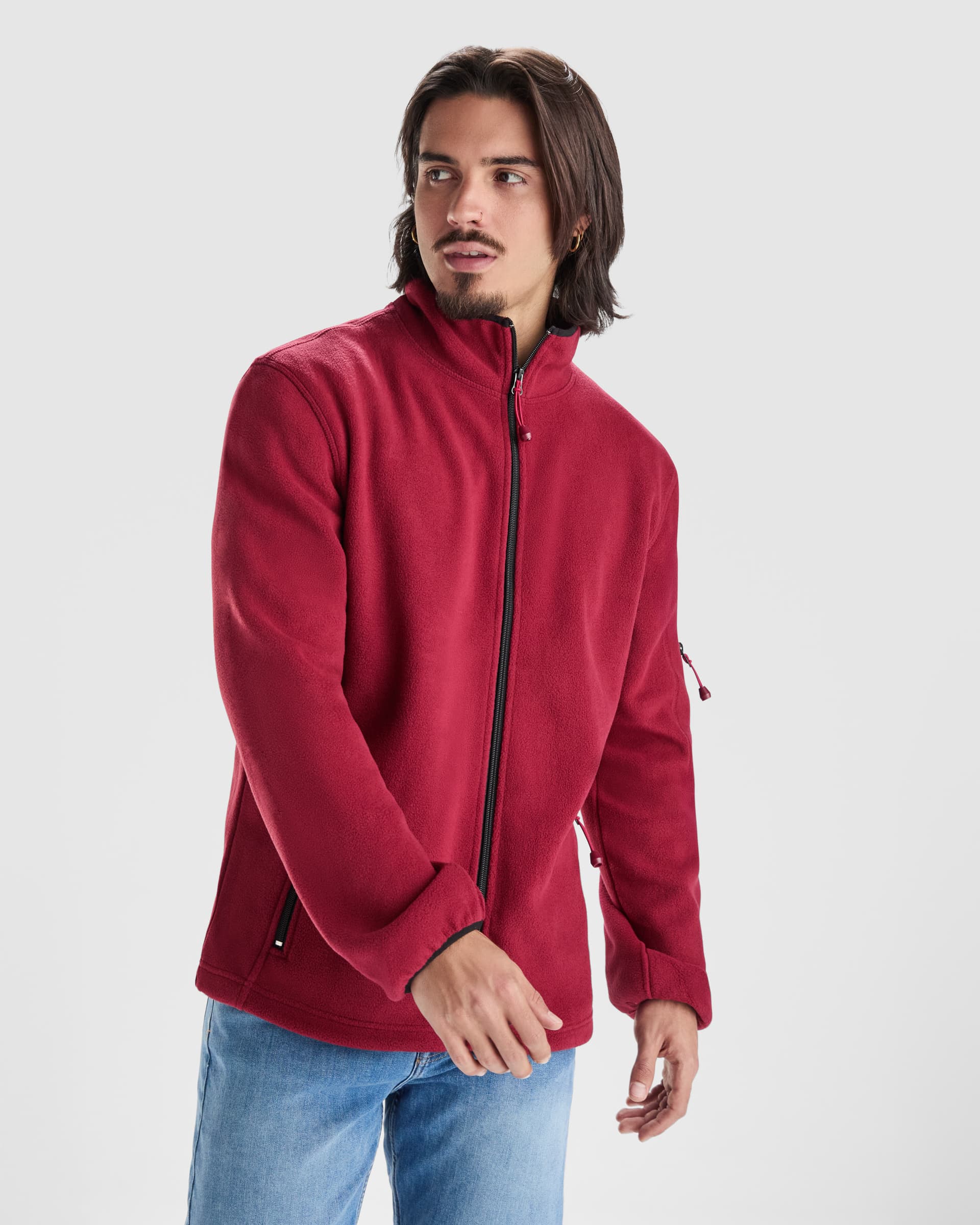 Sudadera polar personalizada con cuello alto y bolsillo con cremallera