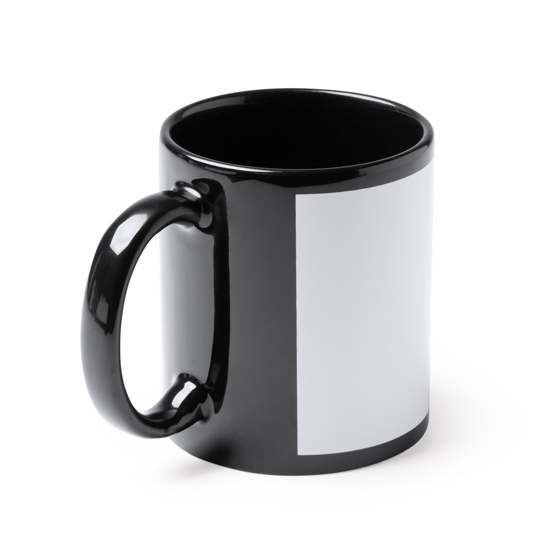 Taza negra de cerámica para sublimación 350 ml personalizable