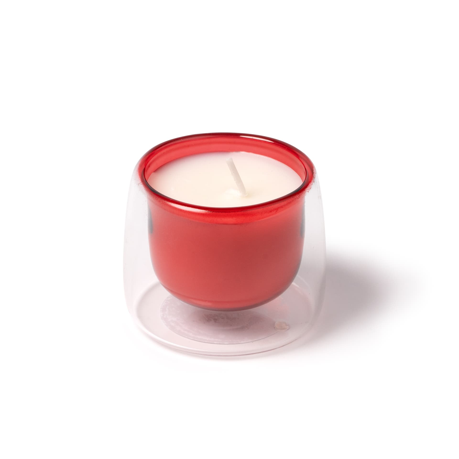 La vela aromática en recipiente de cristal de doble capa está hecha con cera vegetal y ofrece un encantador aroma a vainilla