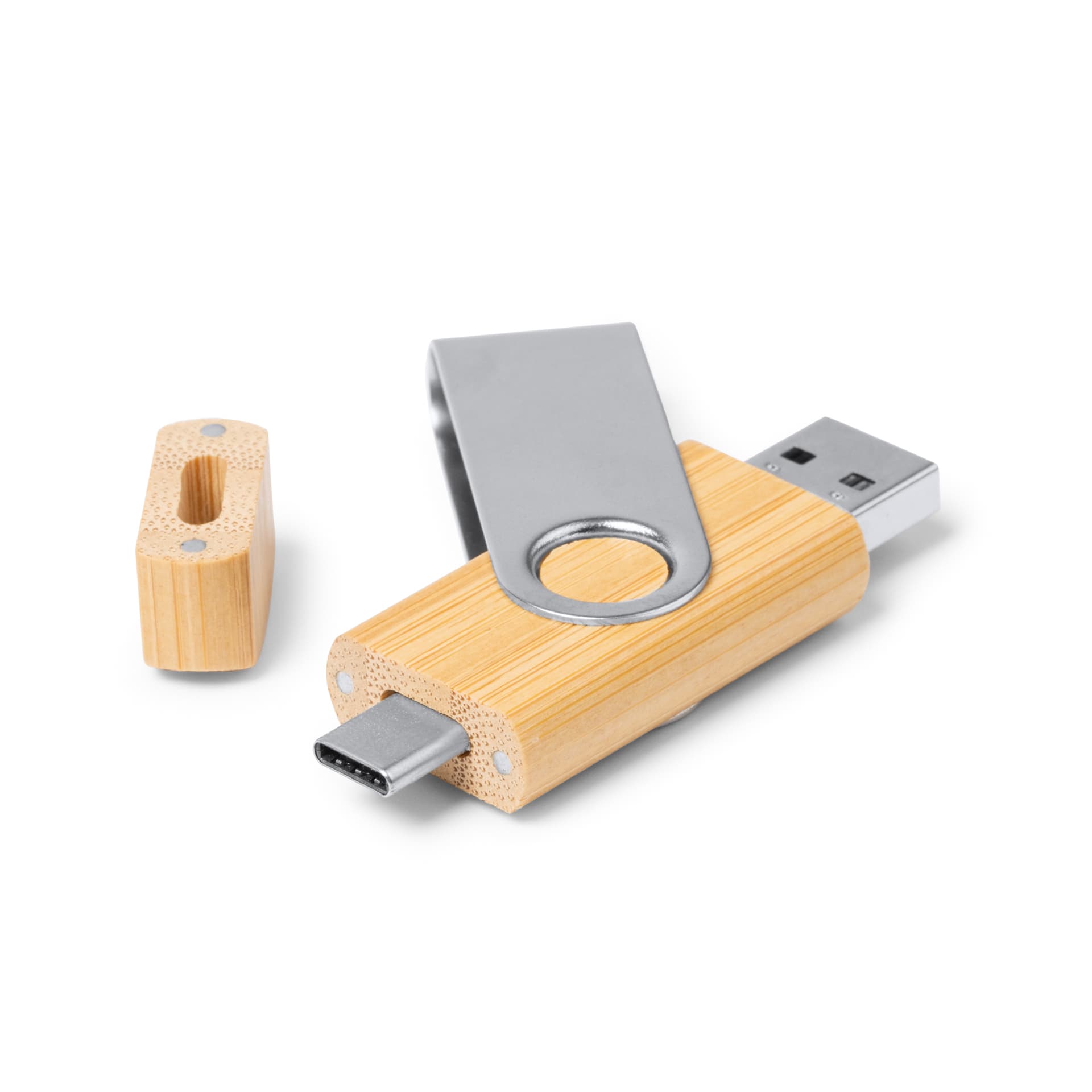 Memoria USB 32GB de Bambú con Conexión USB 3.0 y Clip Giratorio