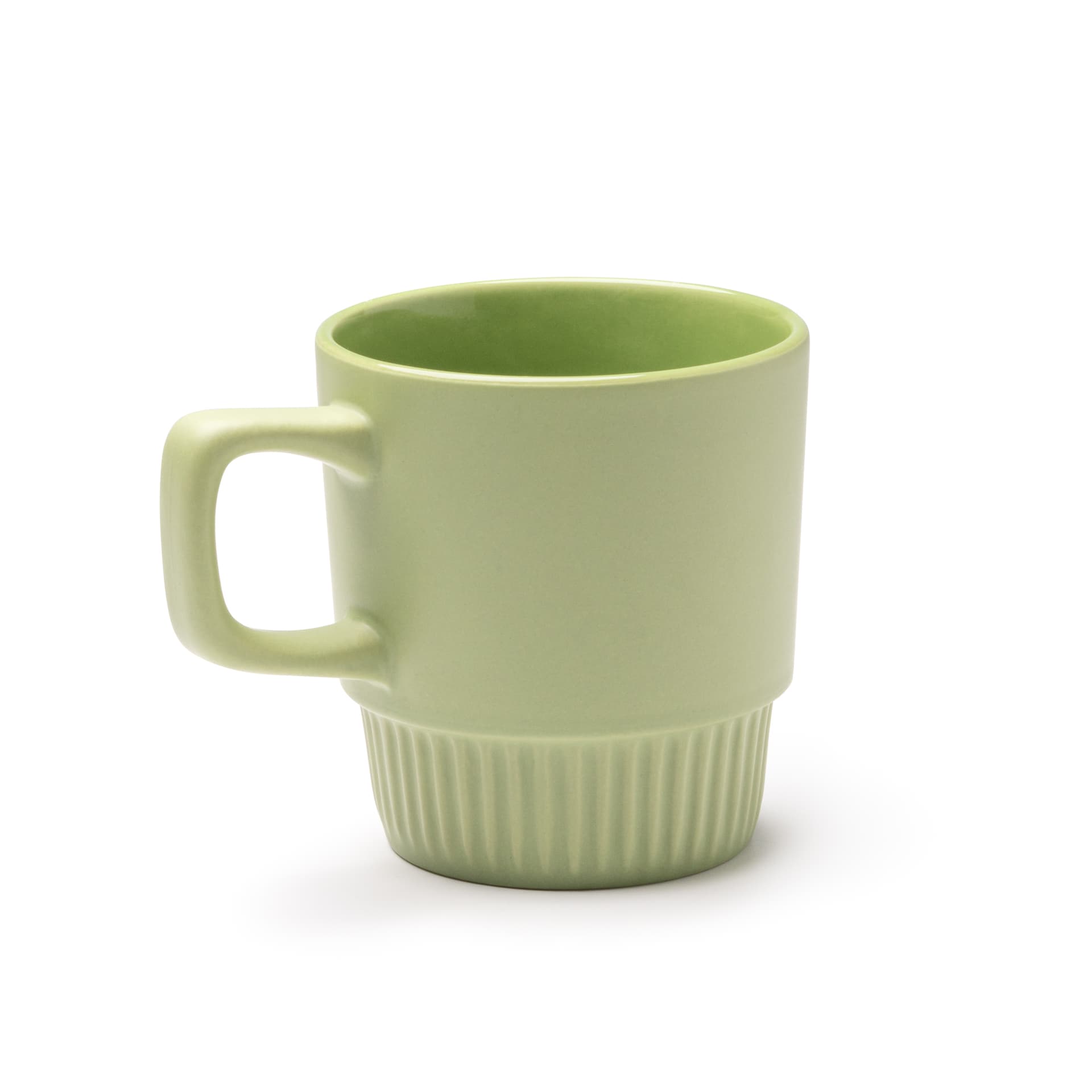 Taza de cerámica biselada 300 ml con asa ergonómica y elegante diseño