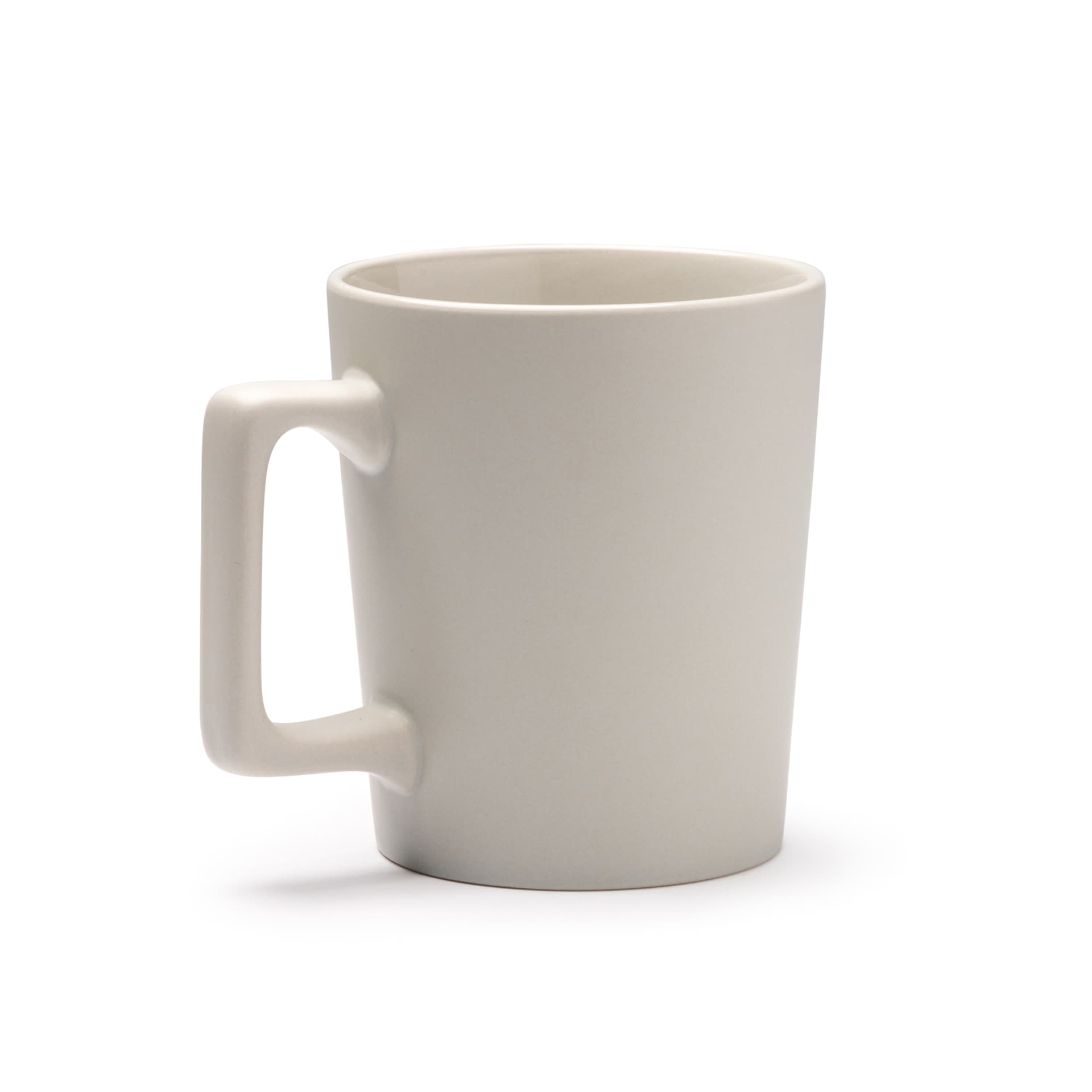 Taza de cerámica 400 ml con asa grande y cuadrada para bebidas