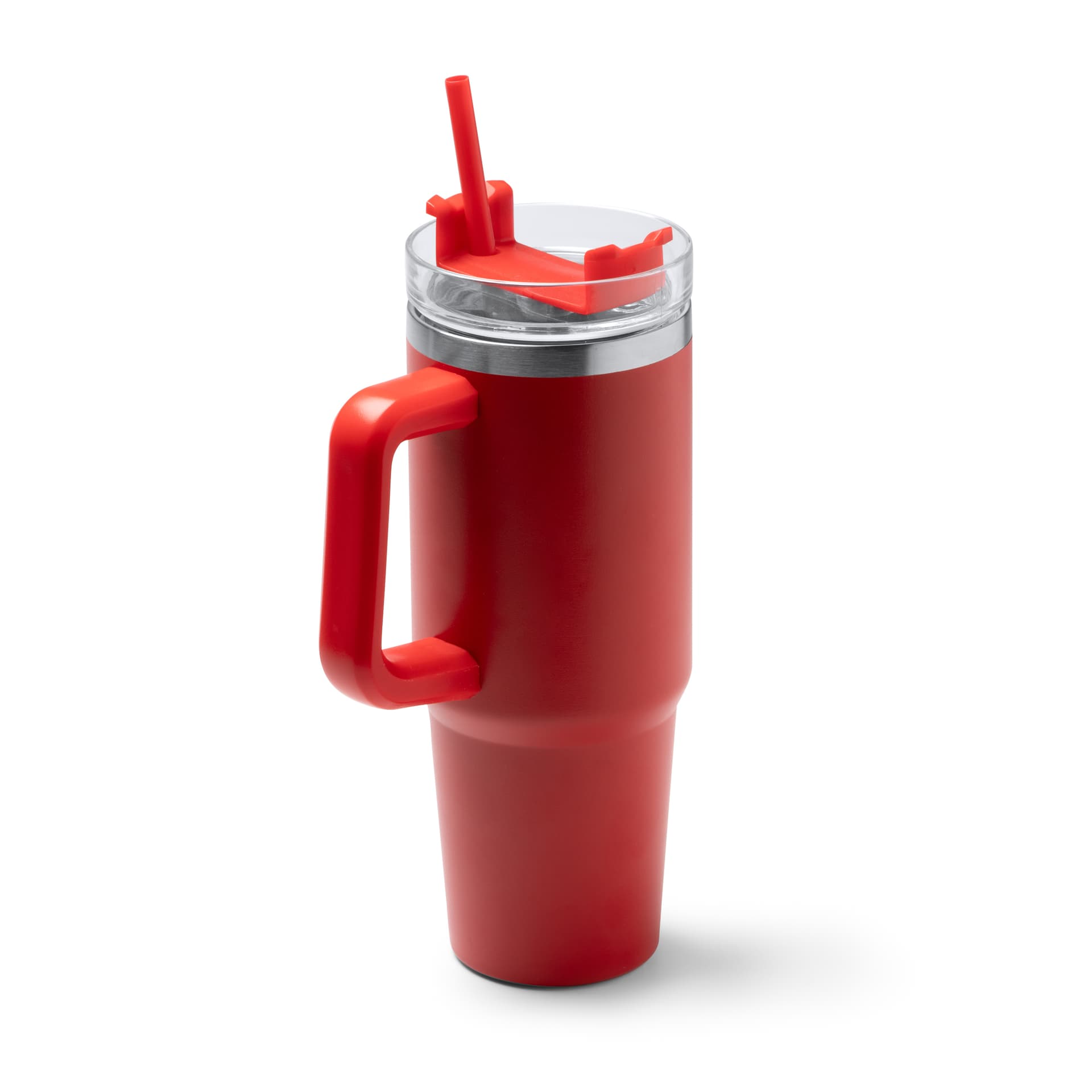 Taza térmica de acero inoxidable 870 ml con tapa y pajita