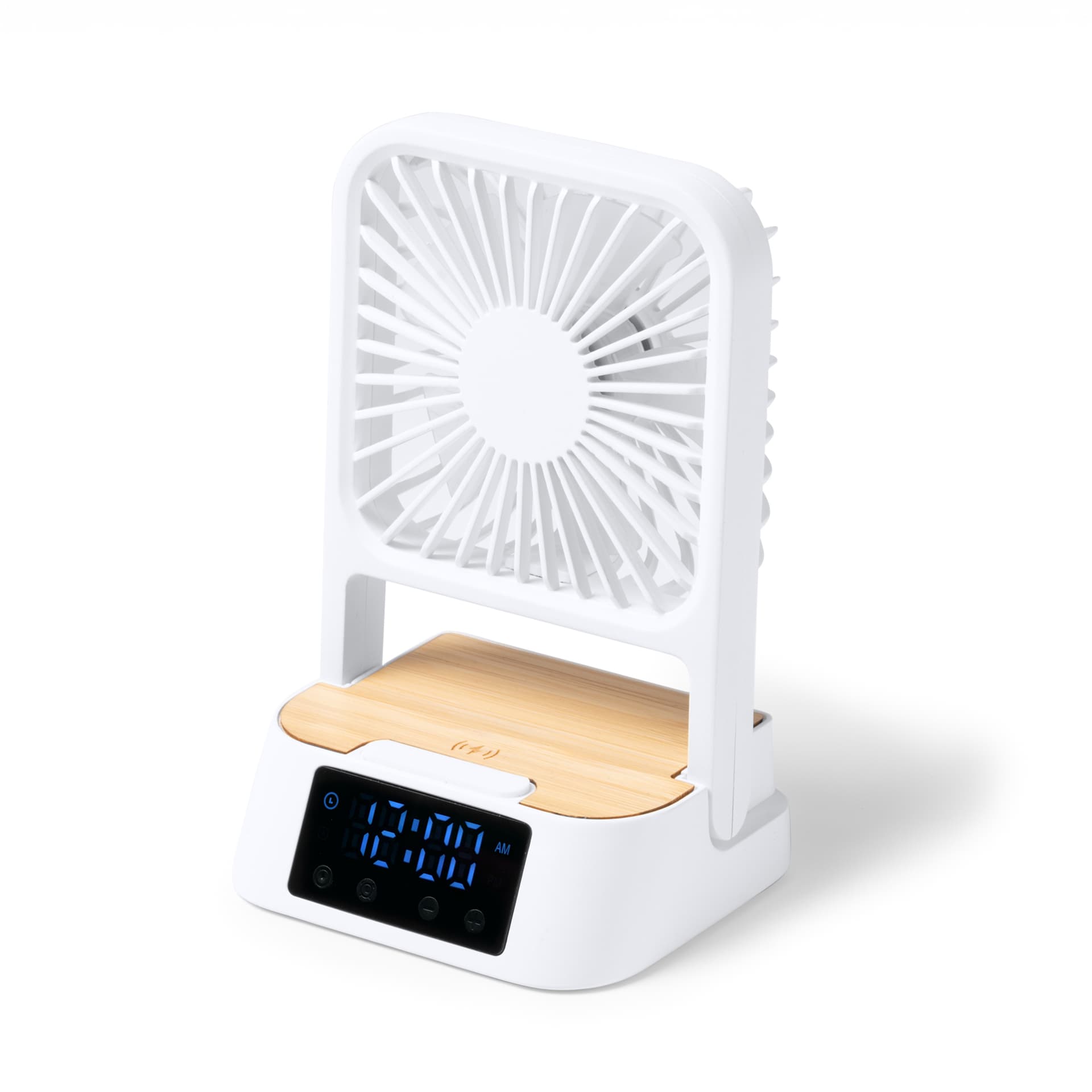 Ventilador de escritorio ecológico con carga inalámbrica y 3 velocidades