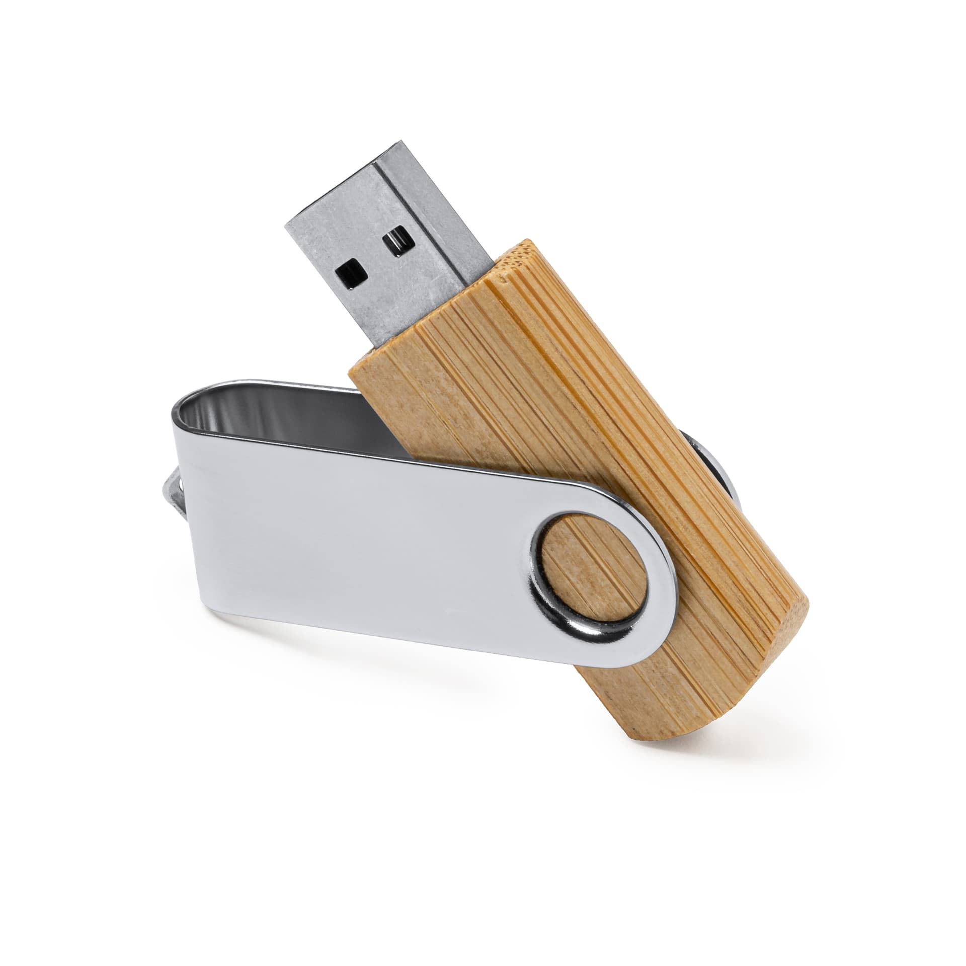 Memoria USB 16 GB en bambú ecológico con clip giratorio