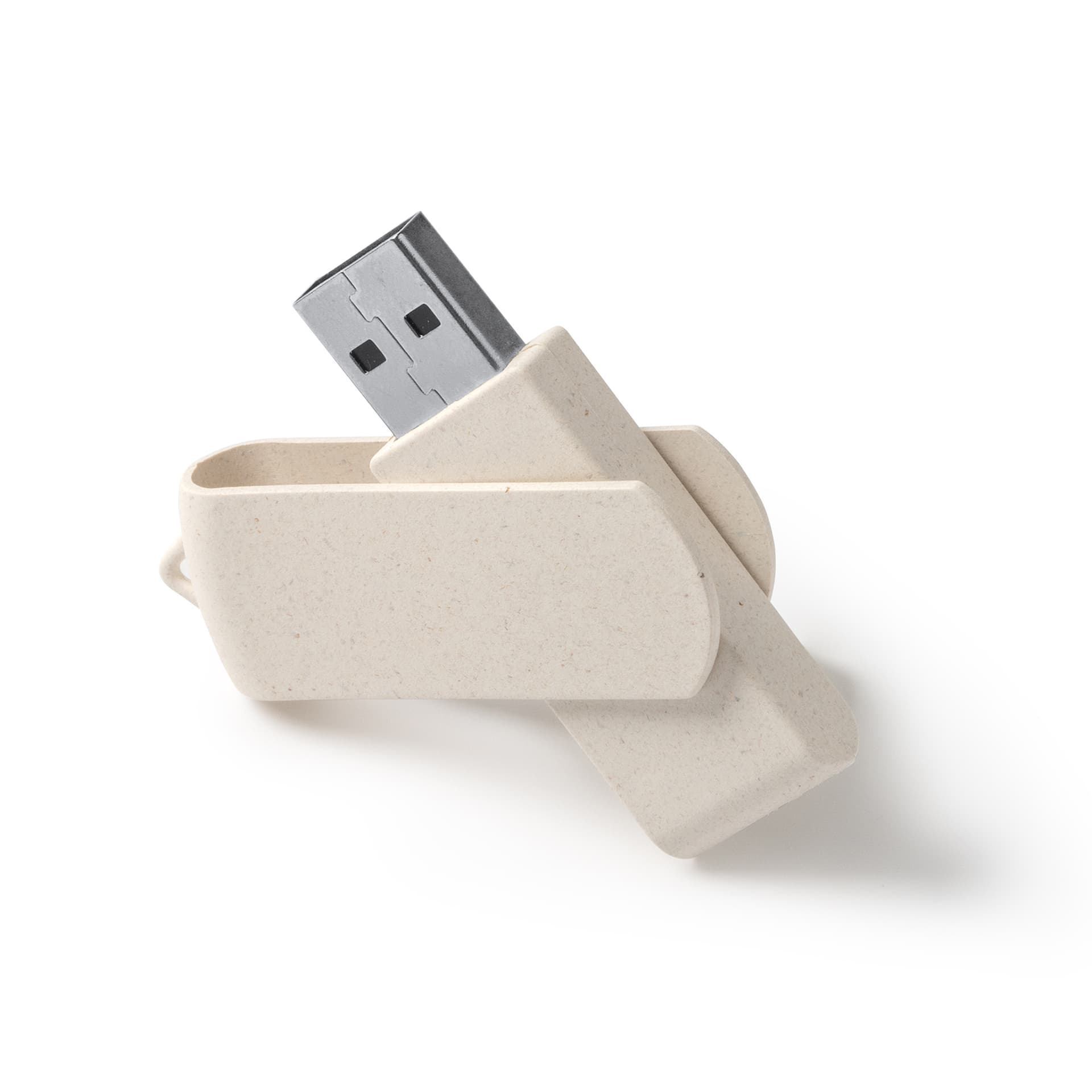 Memoria USB 16 GB ecológica con clip giratorio de fibra de trigo