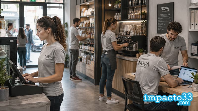 camisetas manga corta para equipos de tienda personal hostelería oficinas